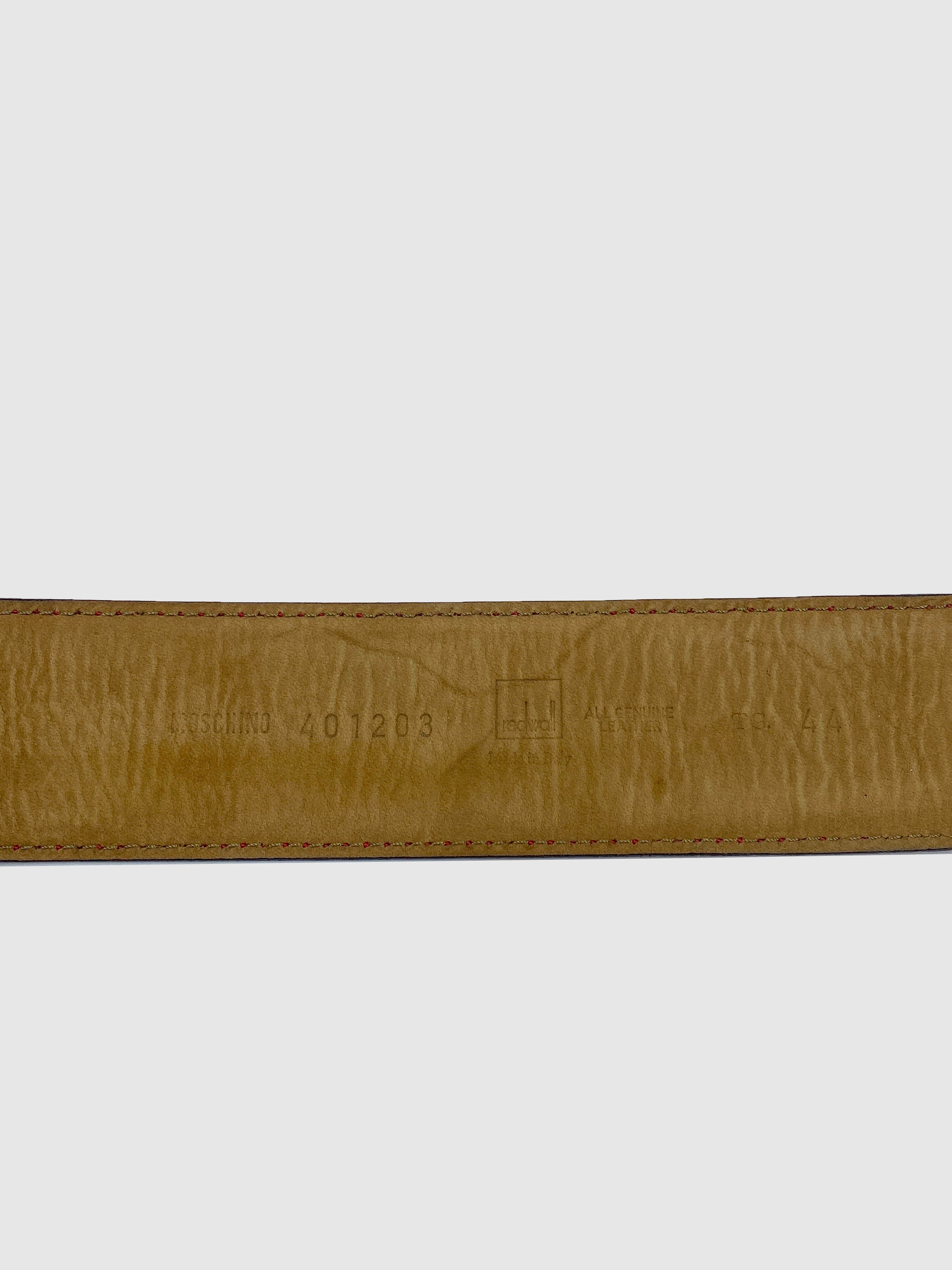 Heart "LOVE" Buckle Leather Belt - Size 44