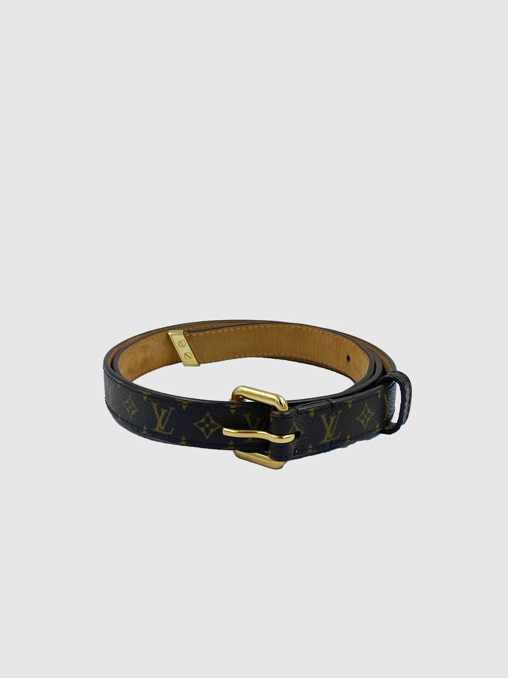 Monogram Narrow Leather Belt