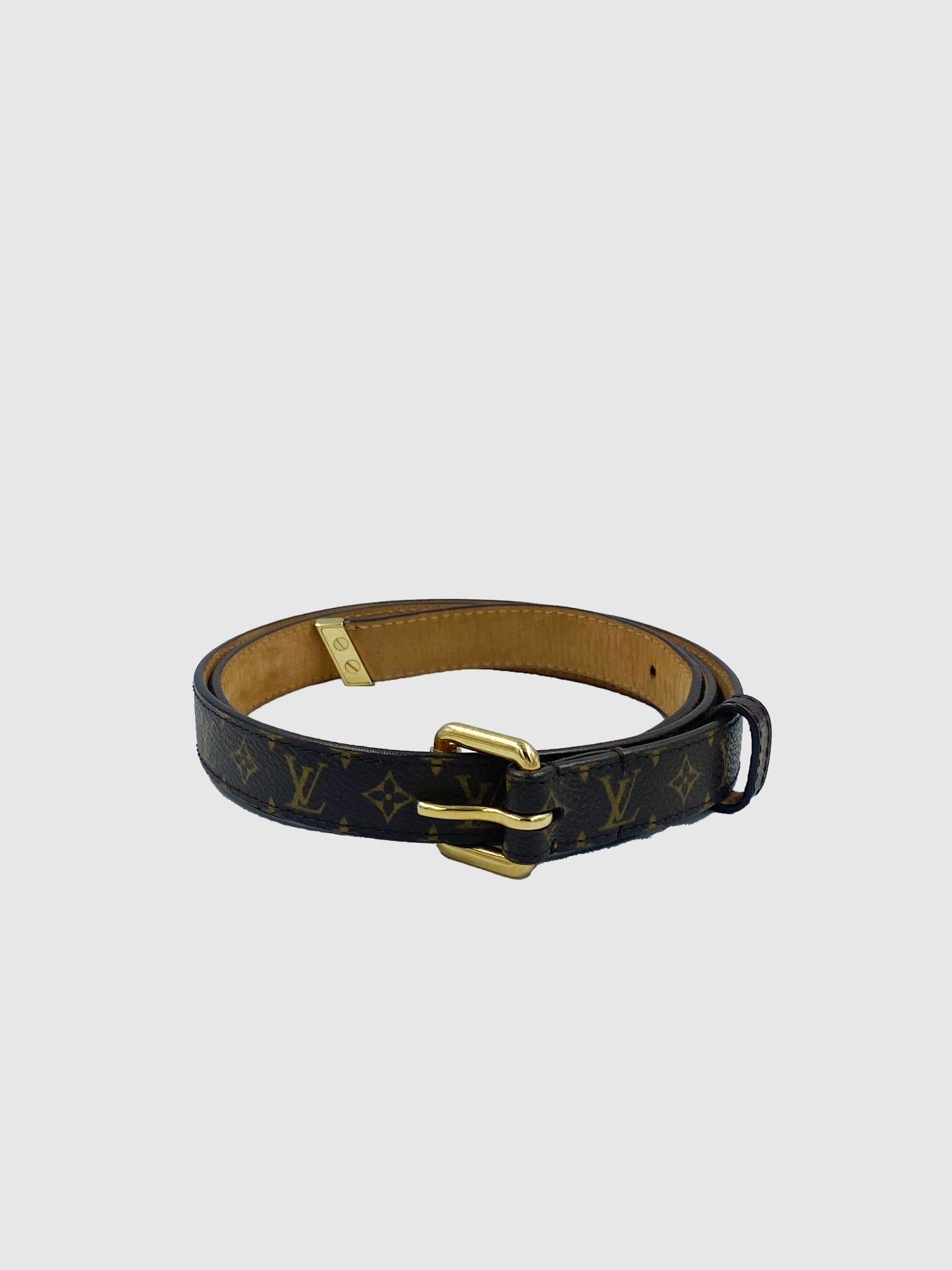 Louis Vuitton Brown Monogram Thin Belt