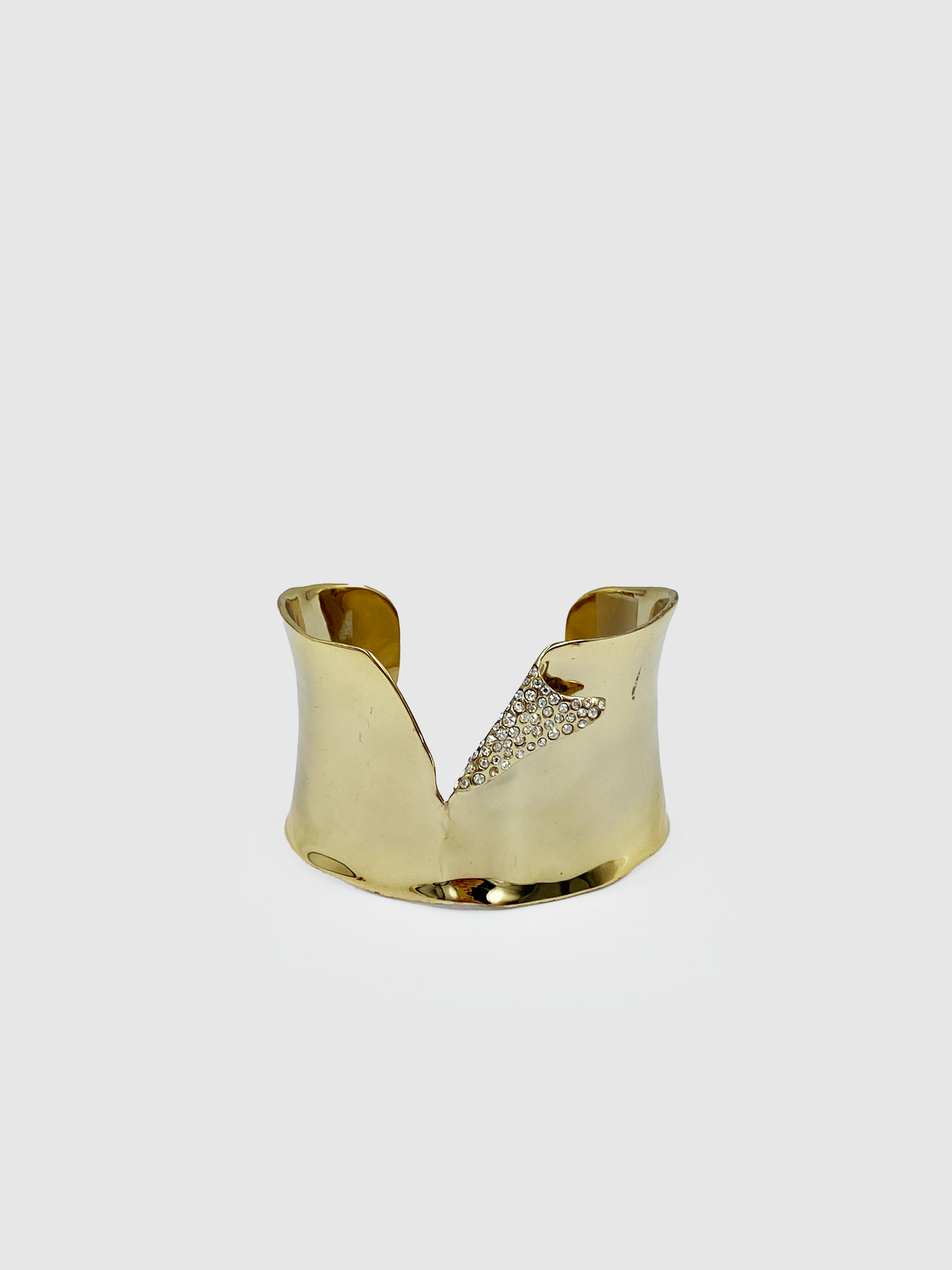 Alexis Bittar Gold-Tone Crystal Torn Cuff Bracelet