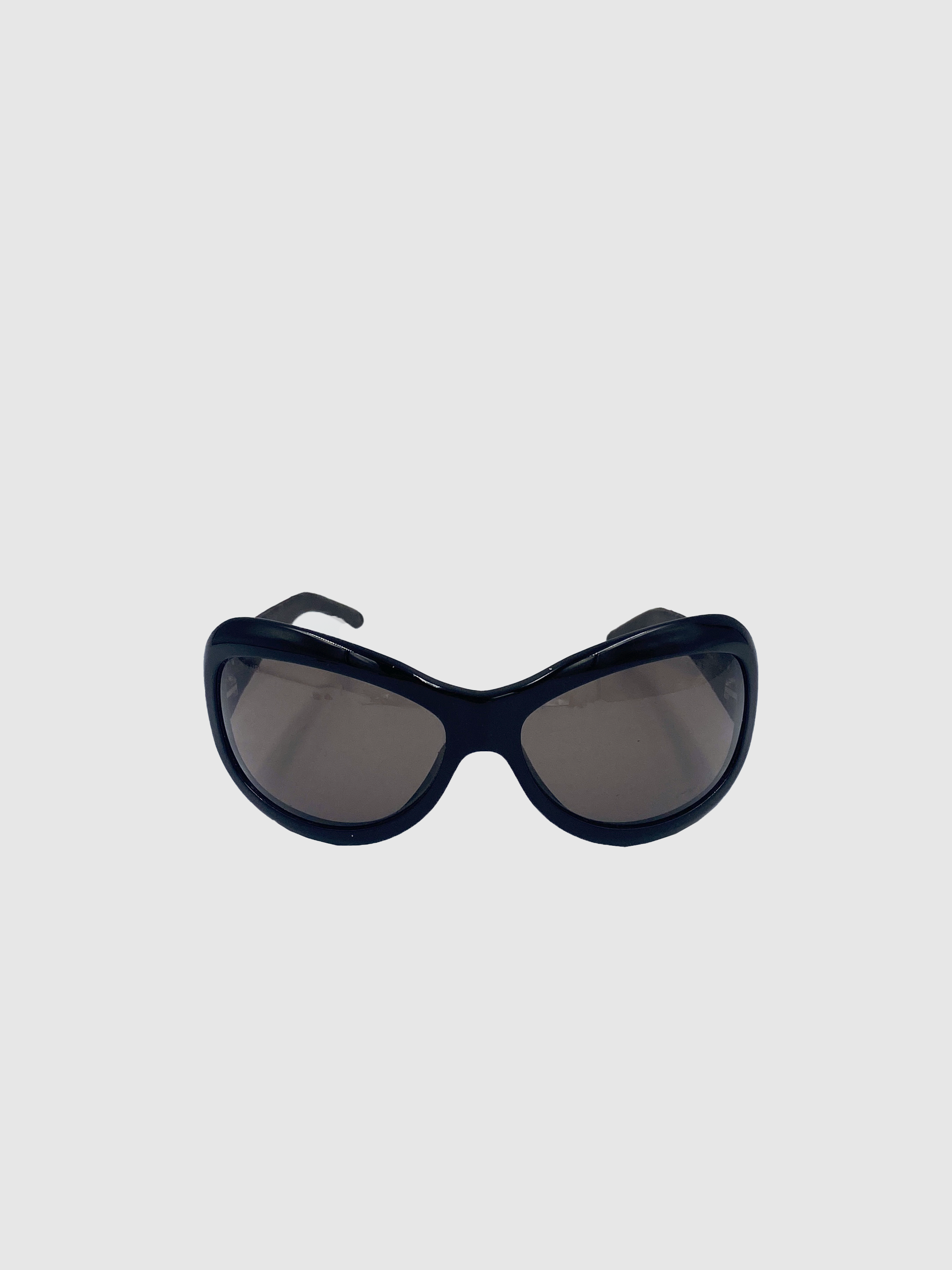 Quilted Leather Oversized Sunglasses