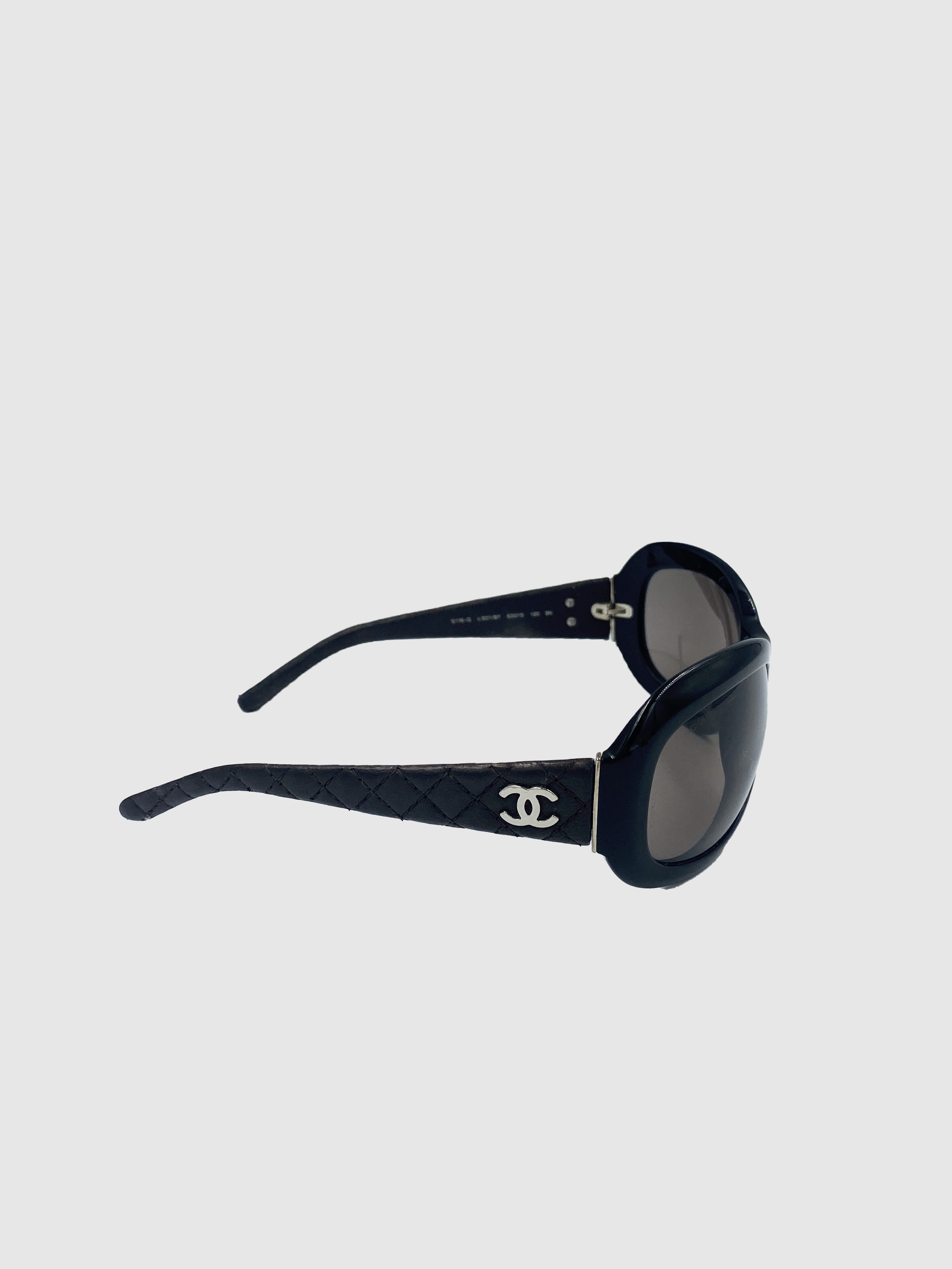 Quilted Leather Oversized Sunglasses