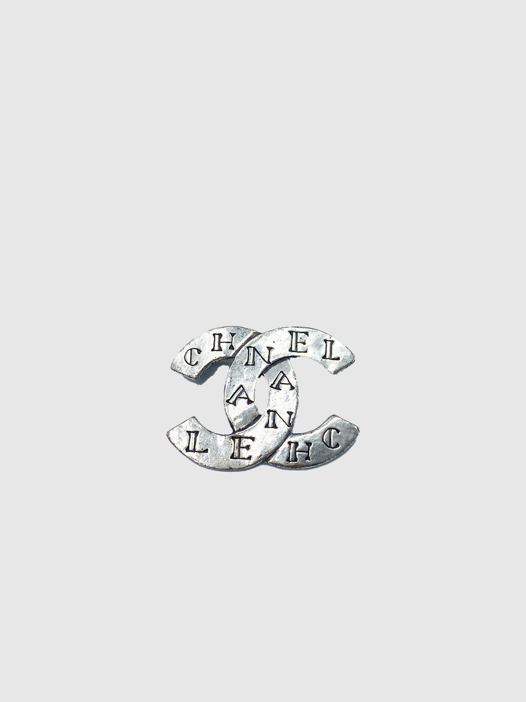 Silver-Tone Interlocking Logo with Letter Earring & Brooch Set
