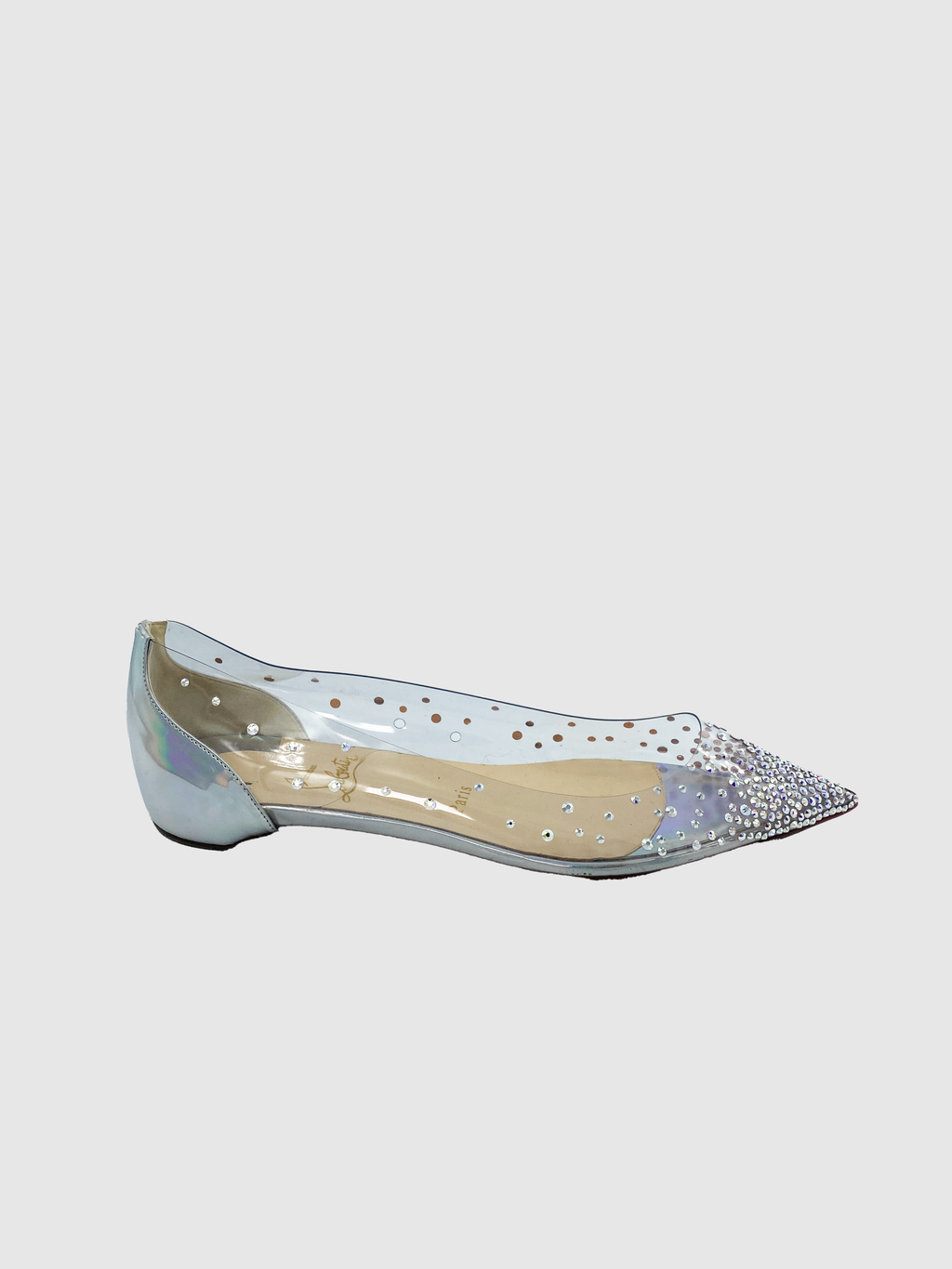 Christian Louboutin PVC Degrastrass Flats - Size 37
