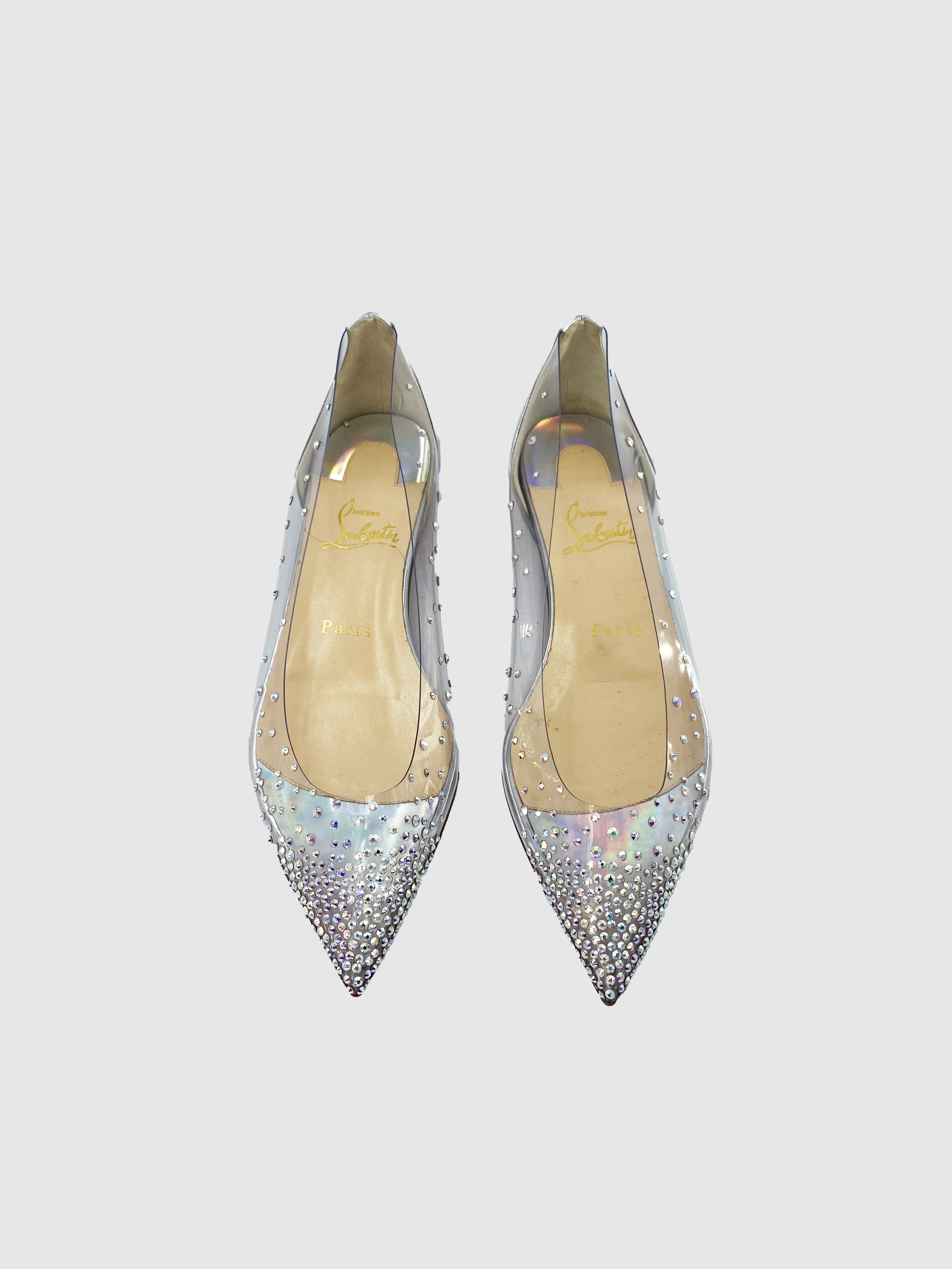 Christian Louboutin PVC Degrastrass Flats - Size 37