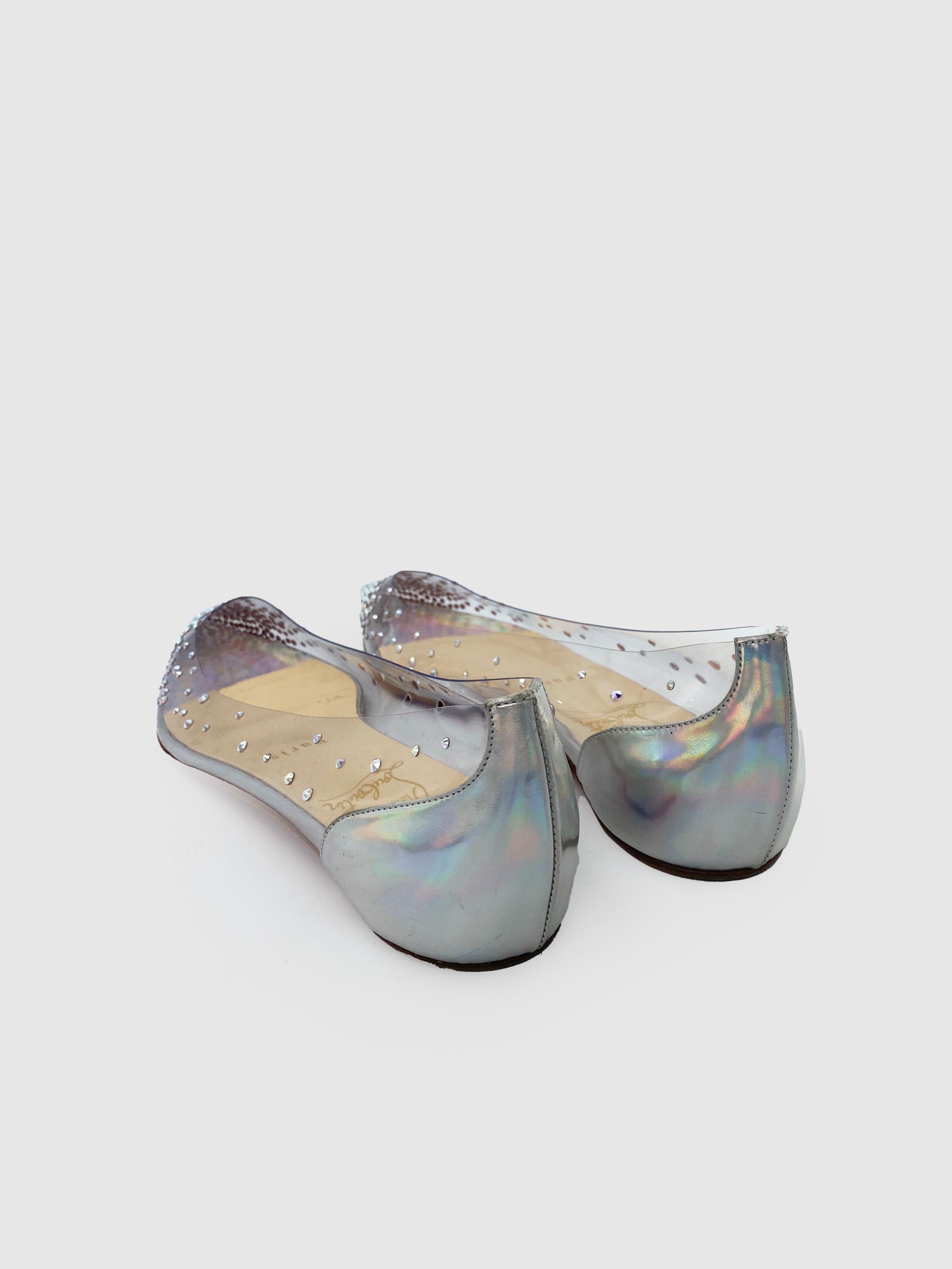 Christian Louboutin PVC Degrastrass Flats - Size 37