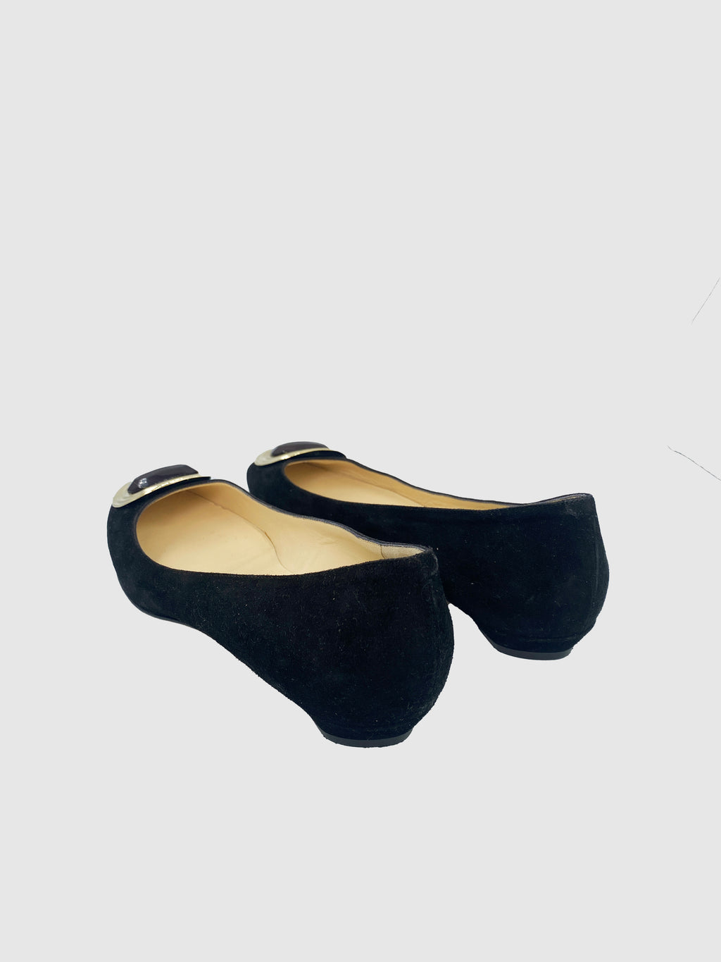 Jimmy Choo Black Suede Ballerina Flat - Size 40