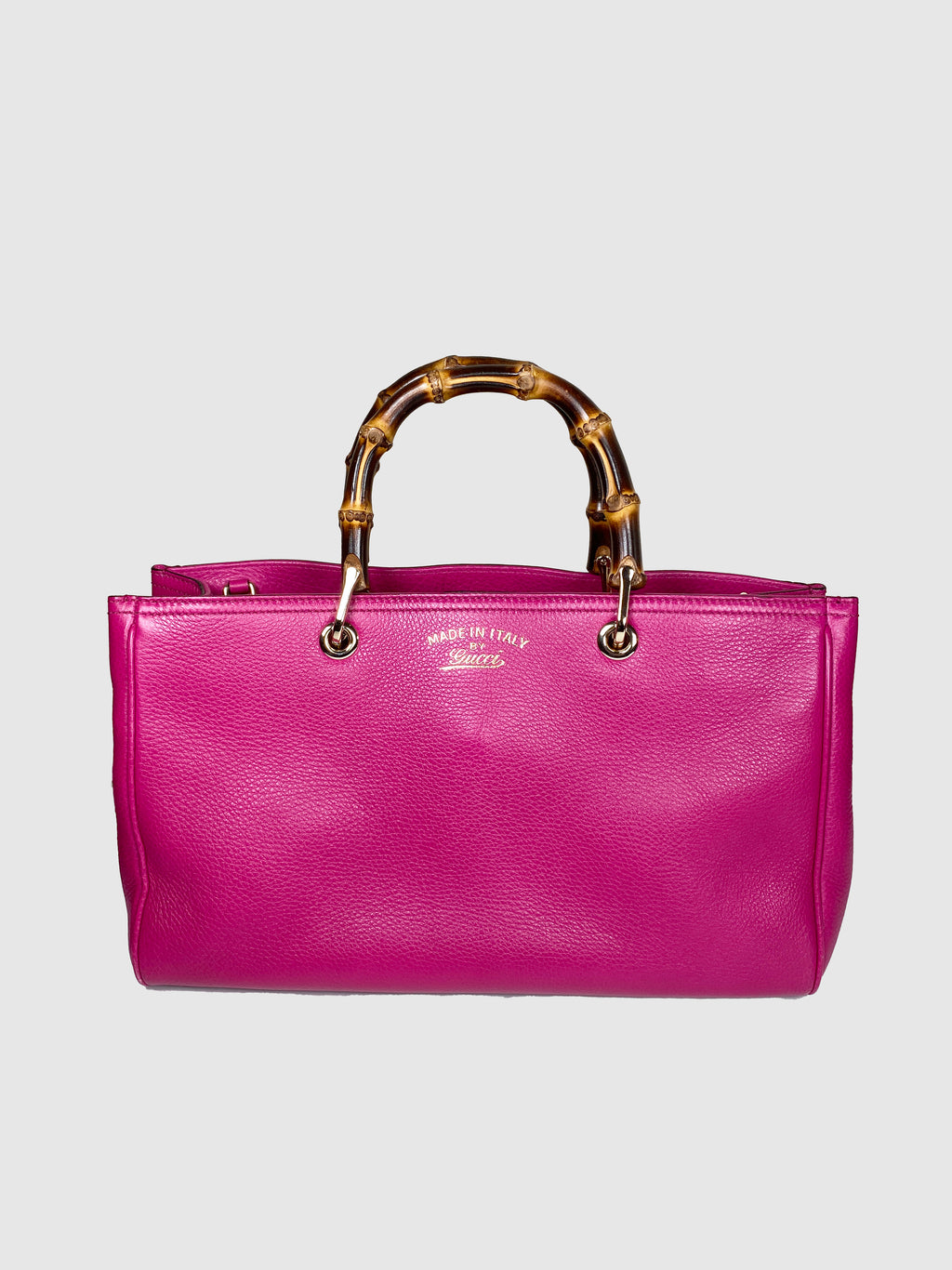 Fuchsia Bamboo Leather Handbag