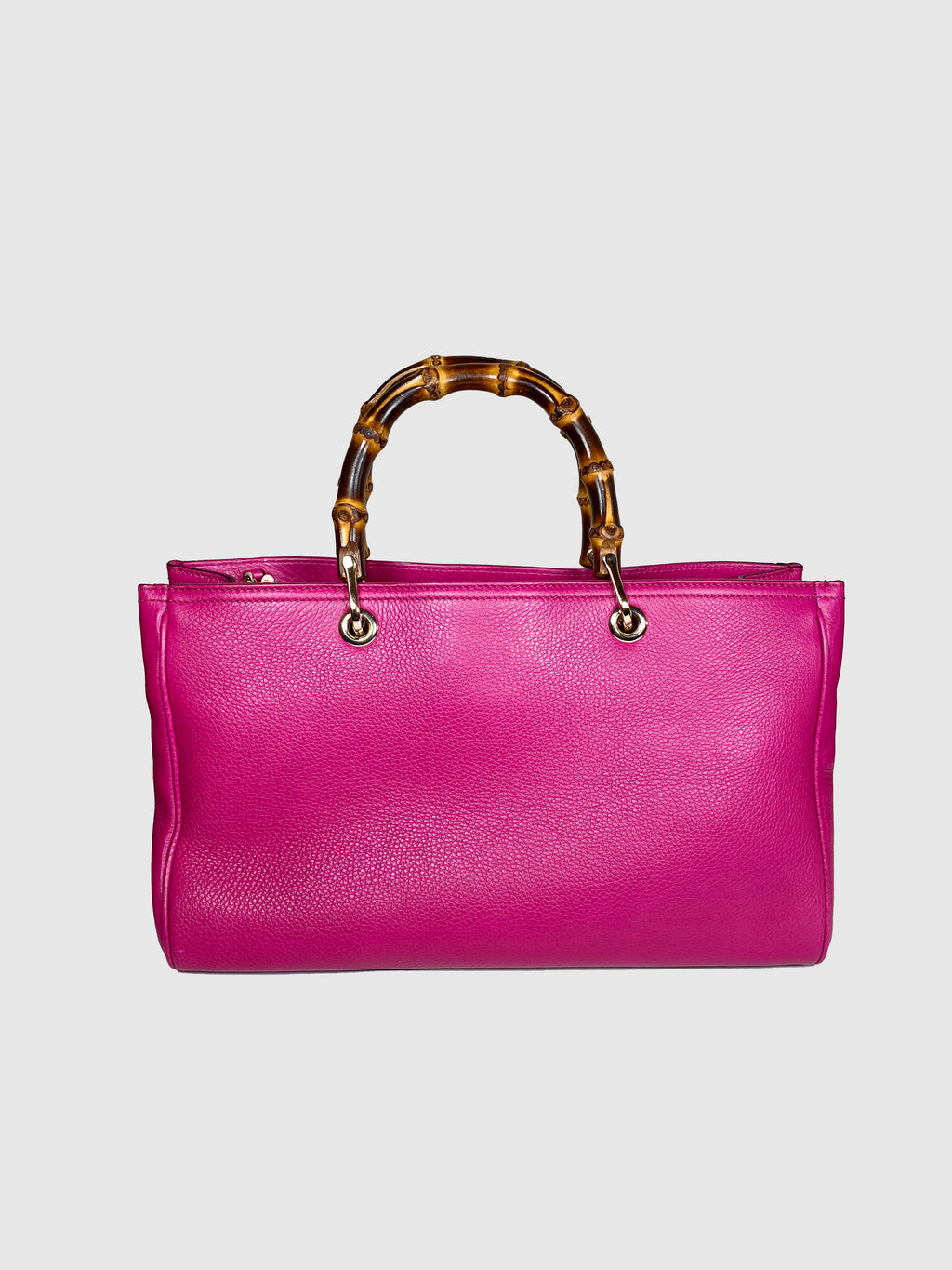Fuchsia Bamboo Leather Handbag