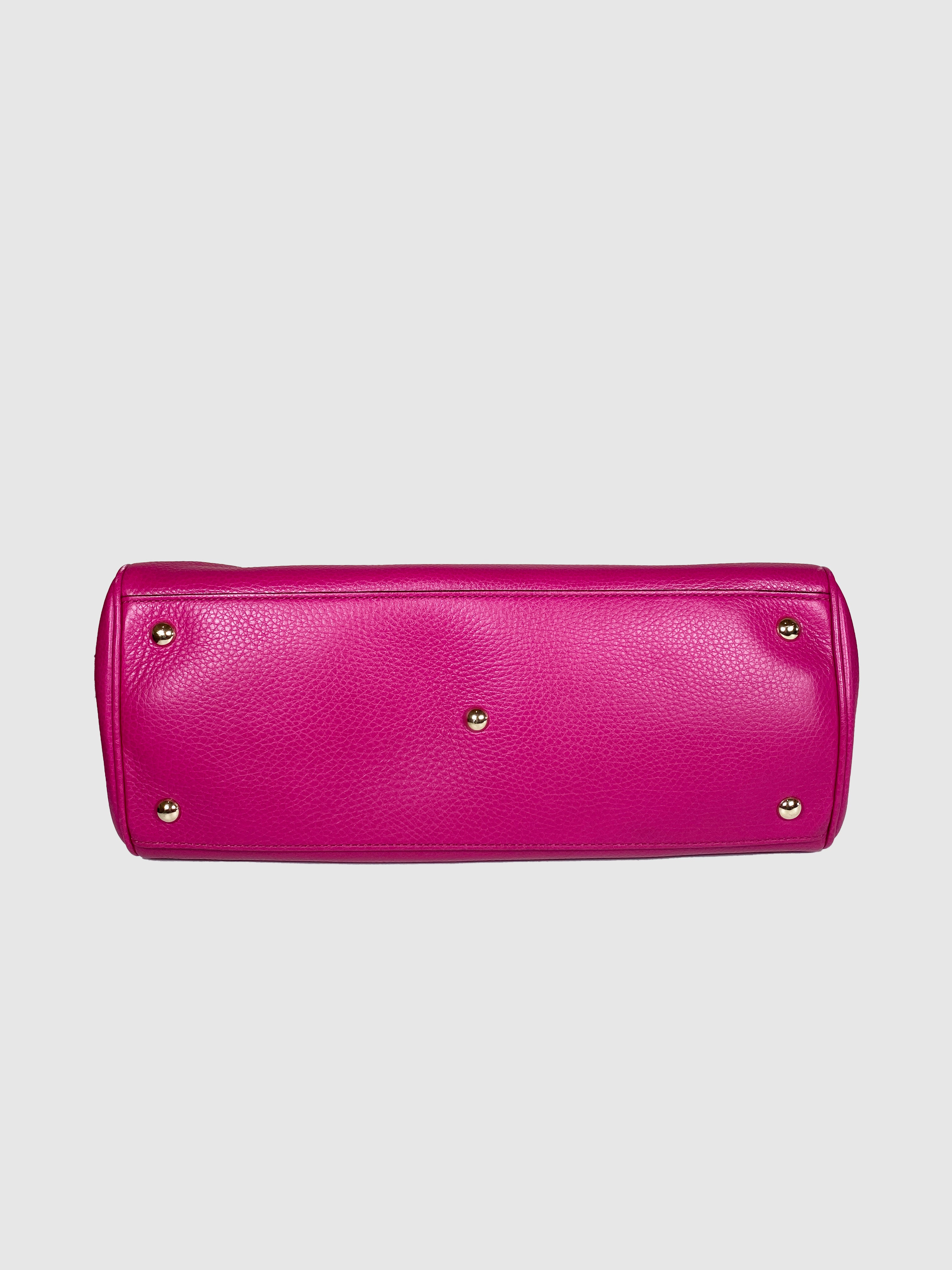 Fuchsia Bamboo Leather Handbag