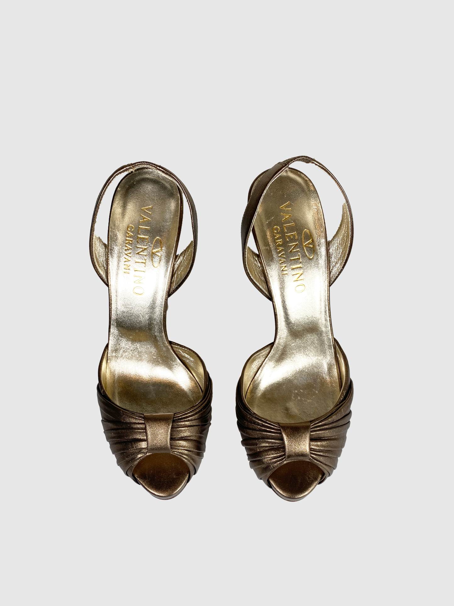 Metallic Peep Toe Pumps - Size 37.5