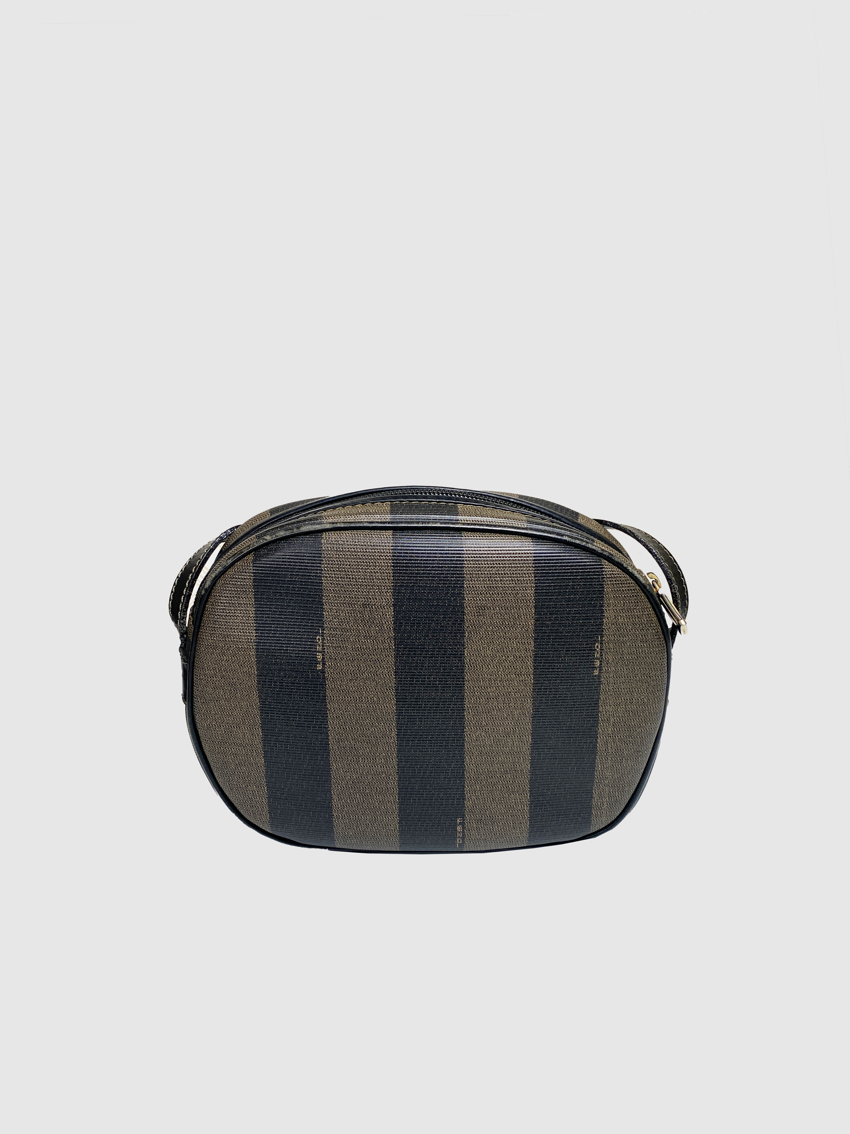 Fendi Pequin Stripe Coated Canvas Small Crossbody Bag
