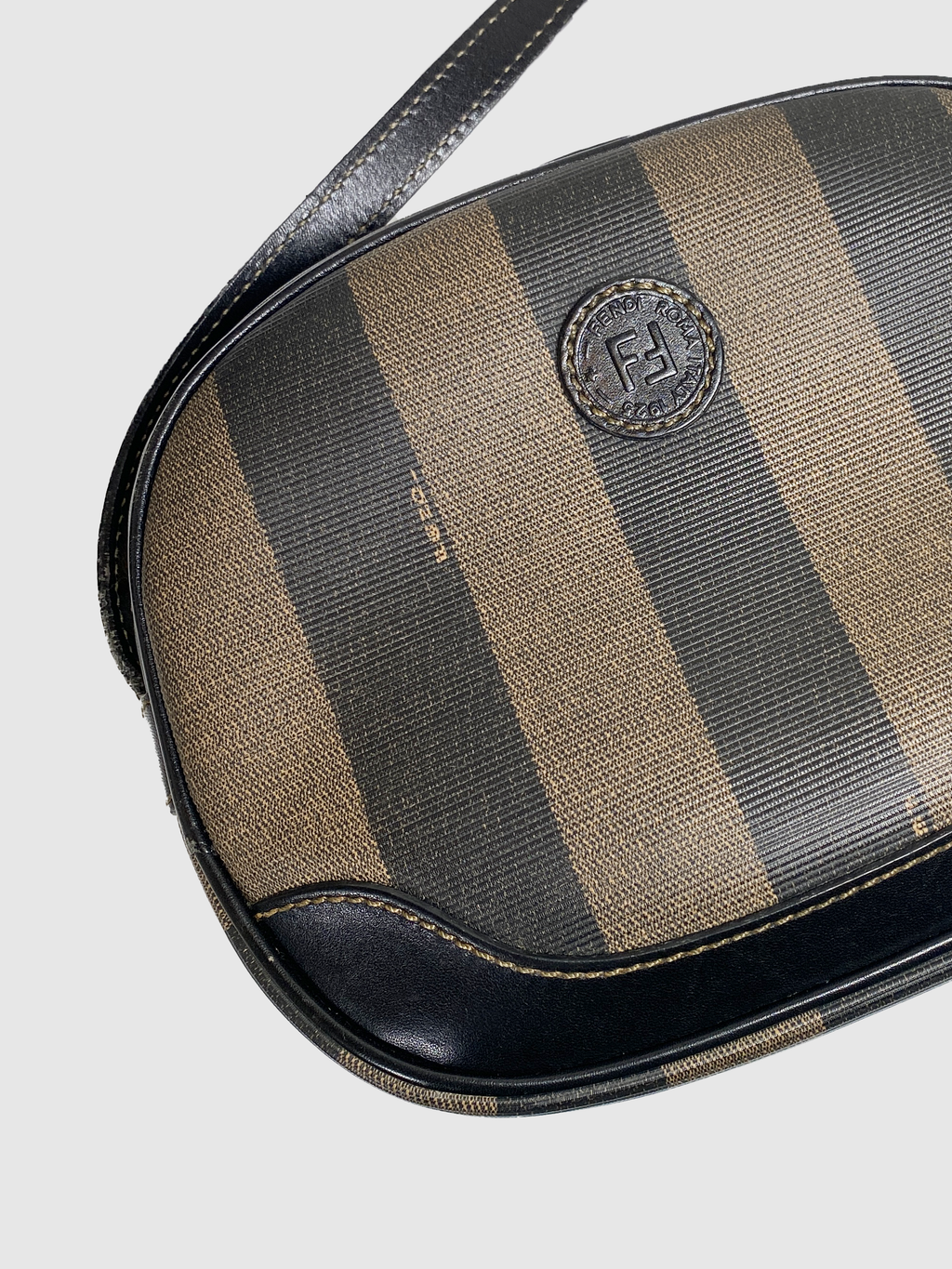 Fendi Pequin Stripe Coated Canvas Small Crossbody Bag