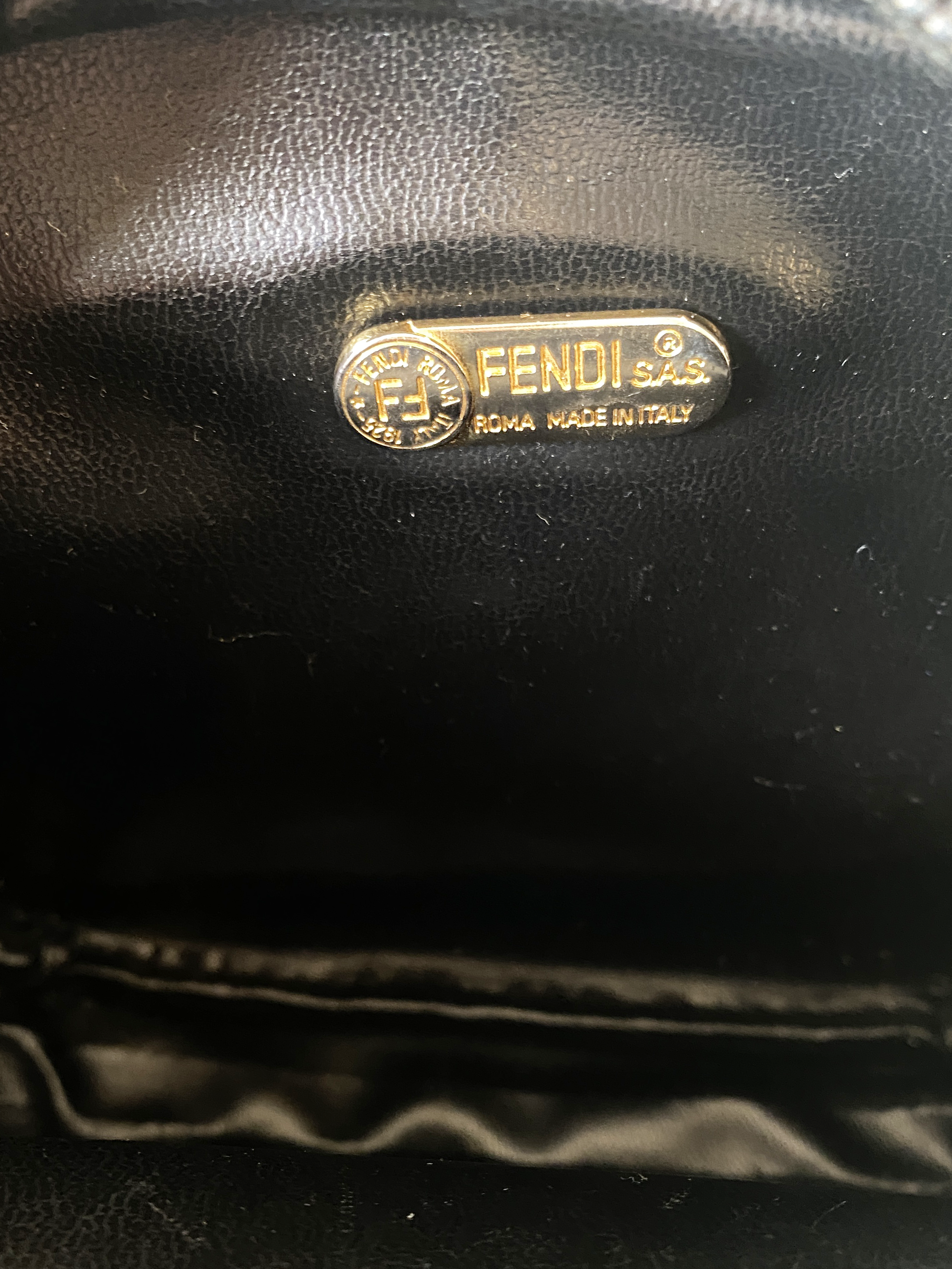 Fendi Pequin Stripe Coated Canvas Small Crossbody Bag