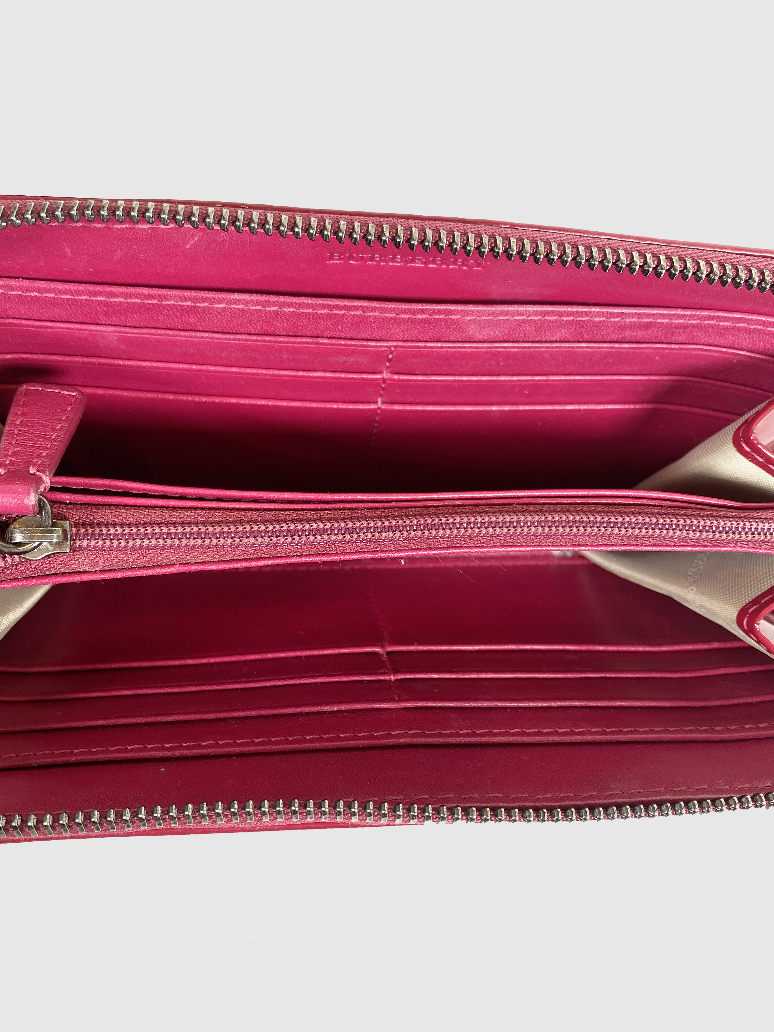 Burgundy Nova Check Patent Wallet