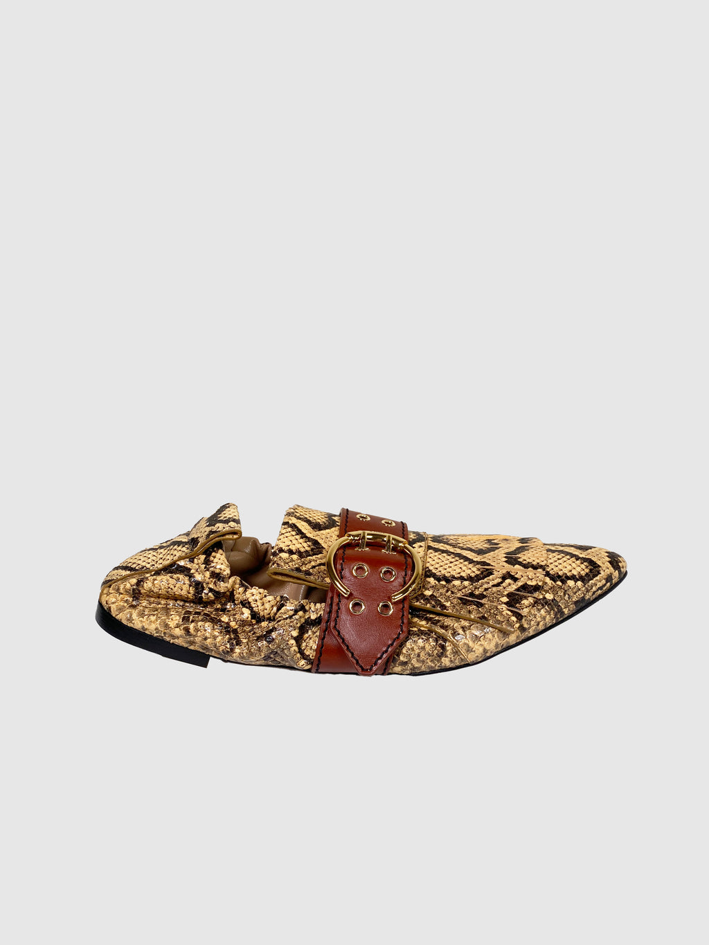 Chloe Roy Snake-Effect Leather Loafers - Size 39