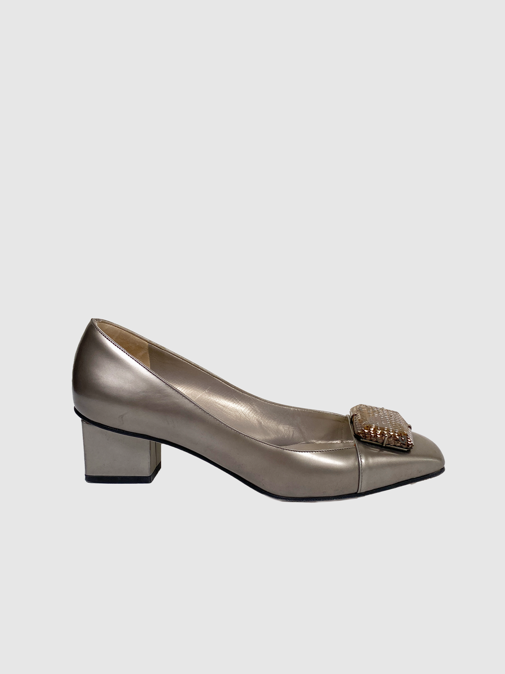 Megan Metallic Leather Pumps - Size 8