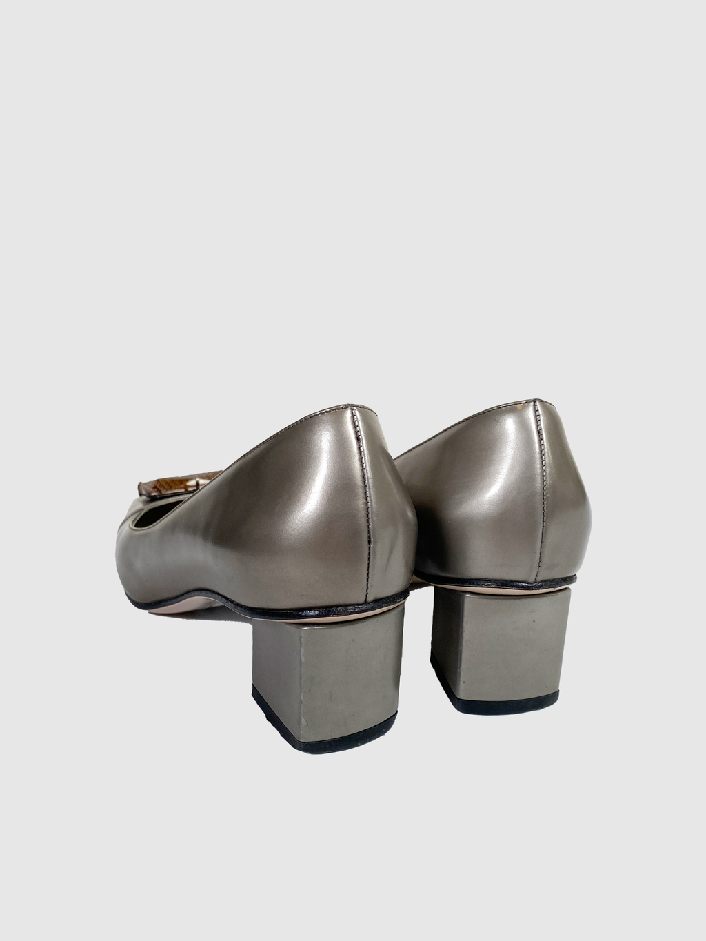 Megan Metallic Leather Pumps - Size 8
