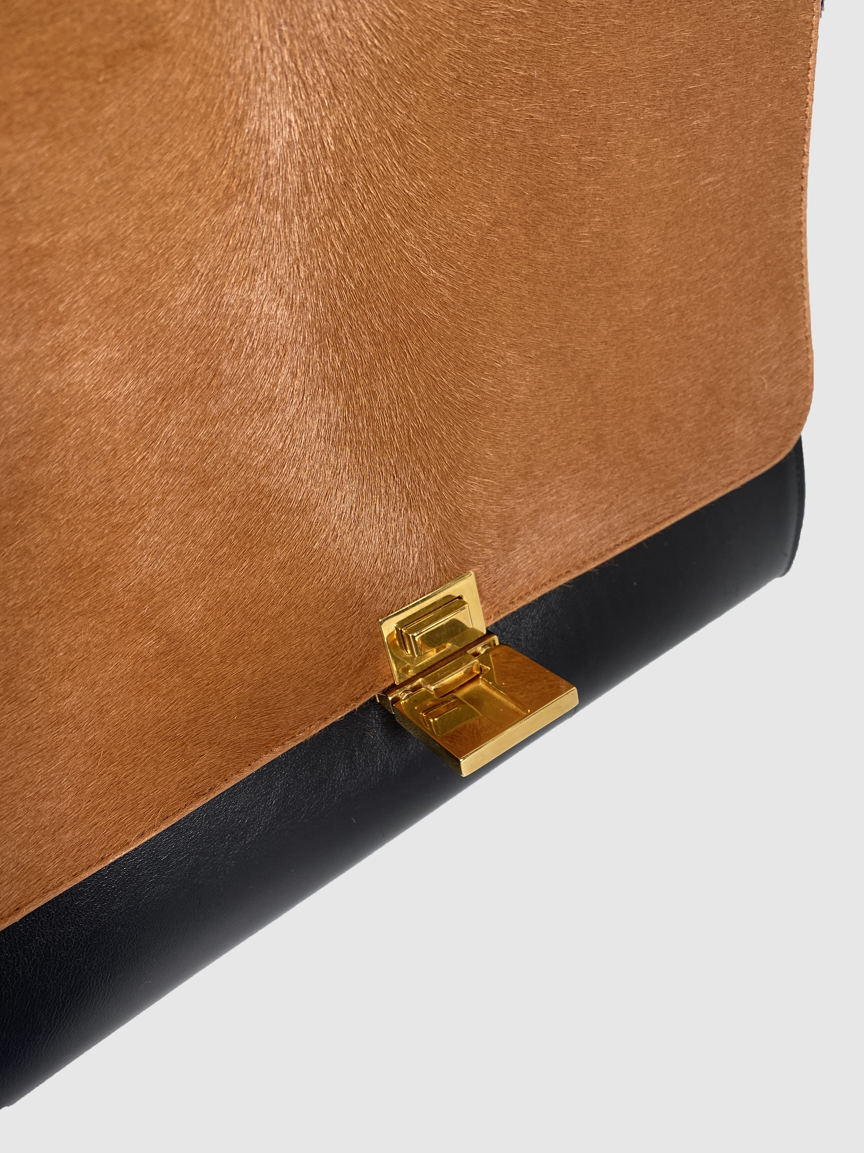 Celine Tri Color Leather and Suede Medium Trapeze Top Handle Bag