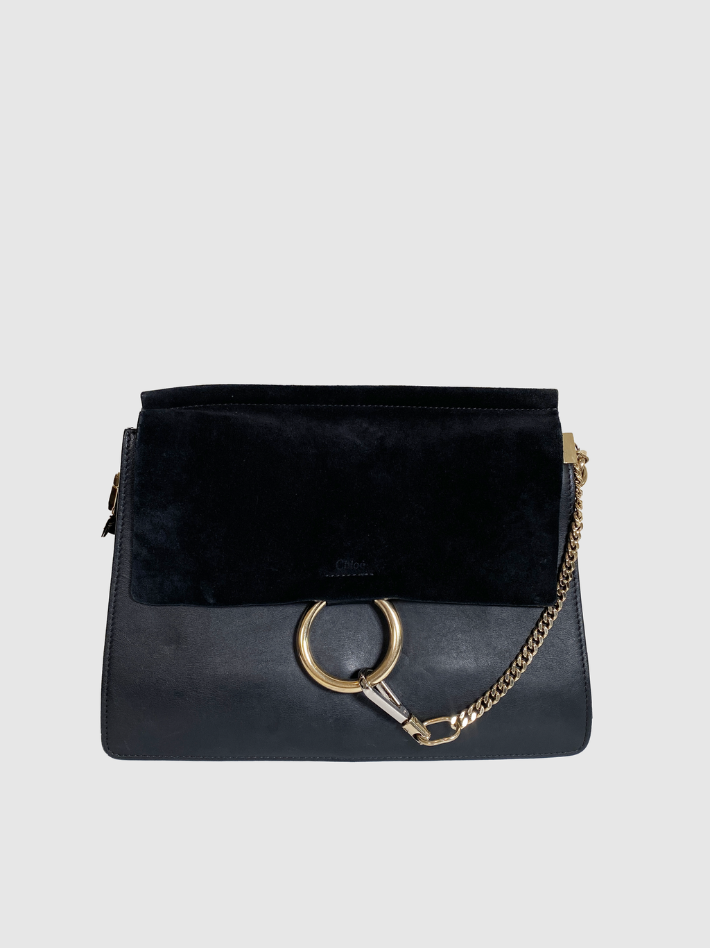 Chloe Black Suede Medium Feya Bag