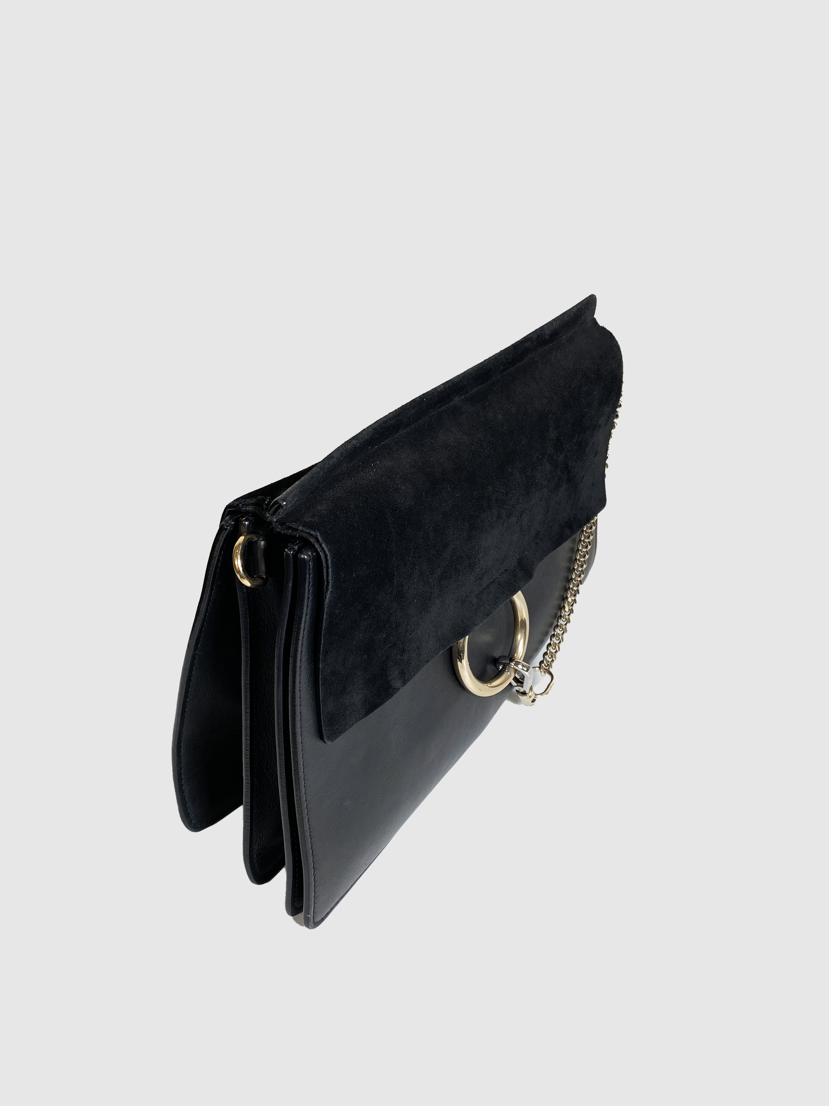 Chloe Black Suede Medium Feya Bag