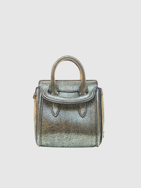 Alexander McQueen "Heroine" Gold Mini Handbag