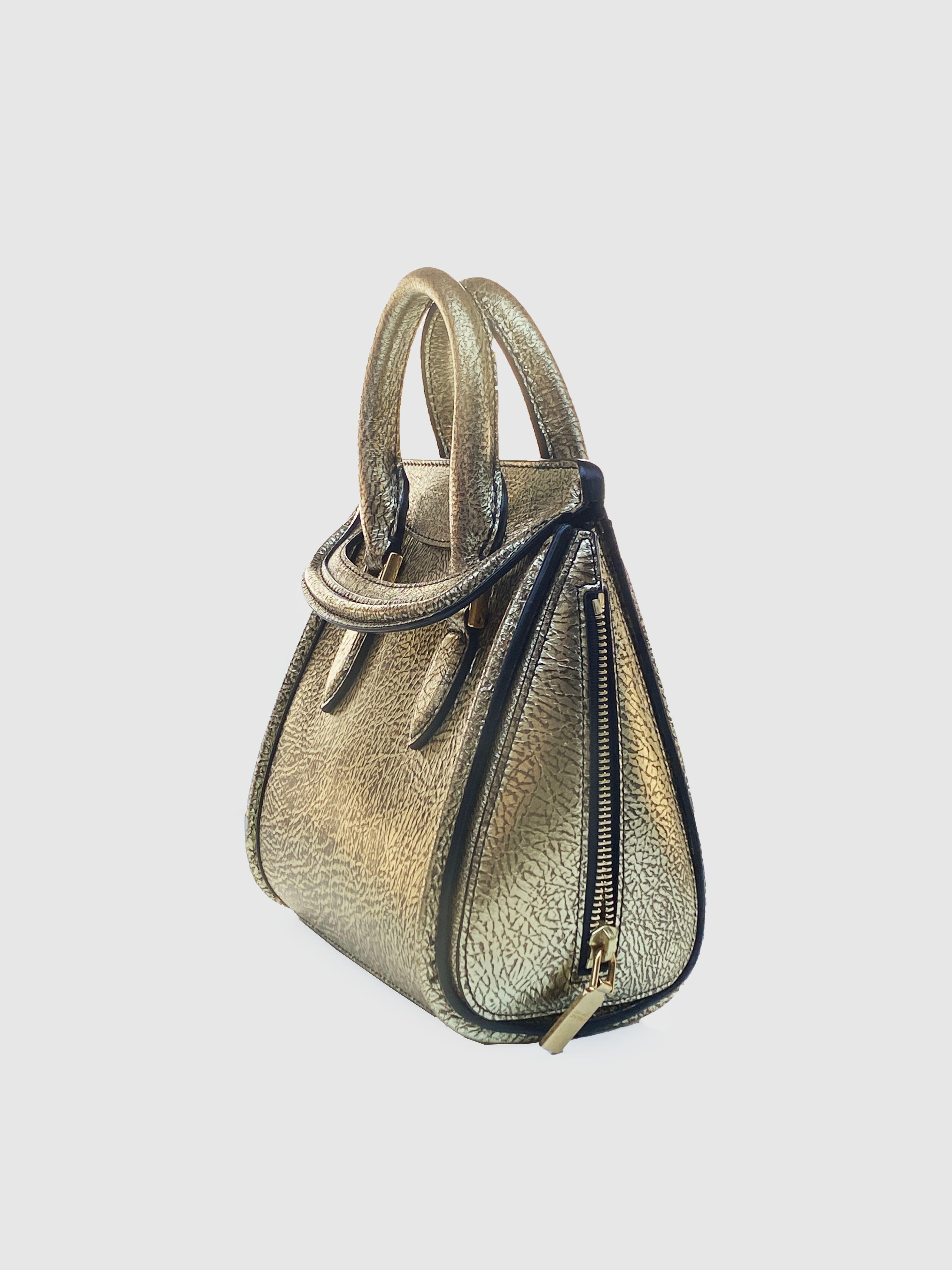 Alexander McQueen "Heroine" Gold Mini Handbag