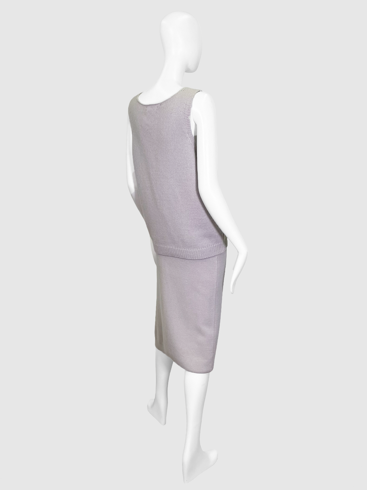 Maria Di Ripablanca Pale Tan Knitted Dress Set - Size 12