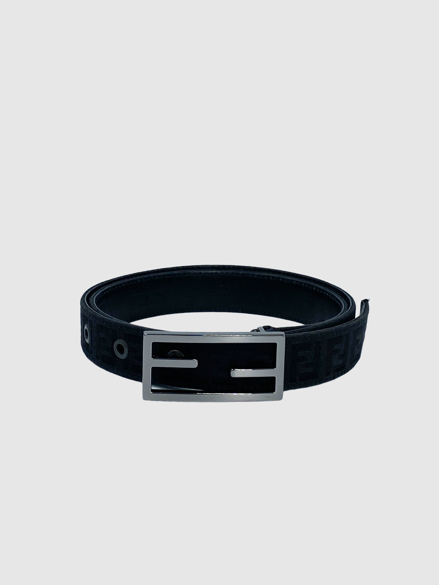 Fendi Black Zucca Belt