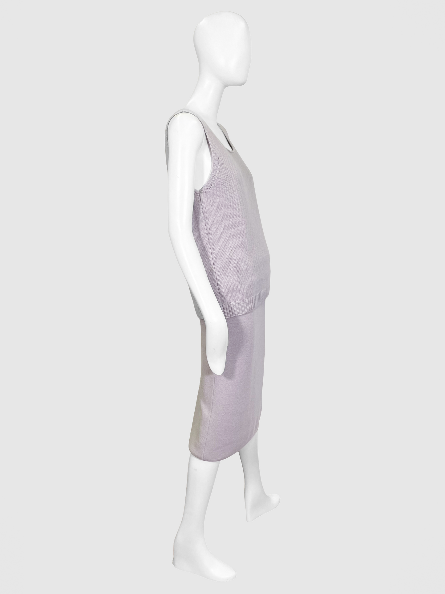 Maria Di Ripablanca Pale Tan Knitted Dress Set - Size 12