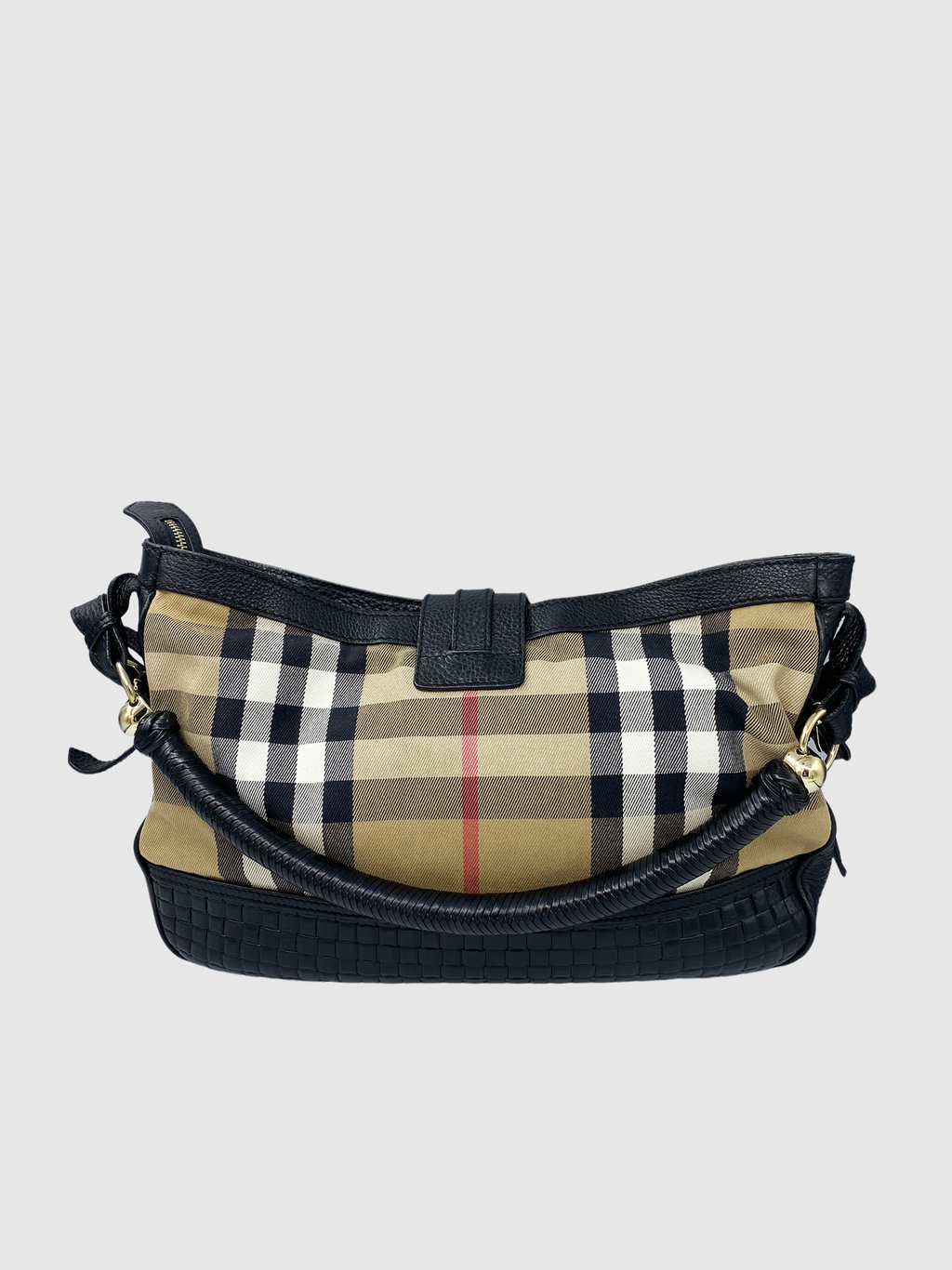 Burberry Double Front Pocket Nova Check Shoulder Bag