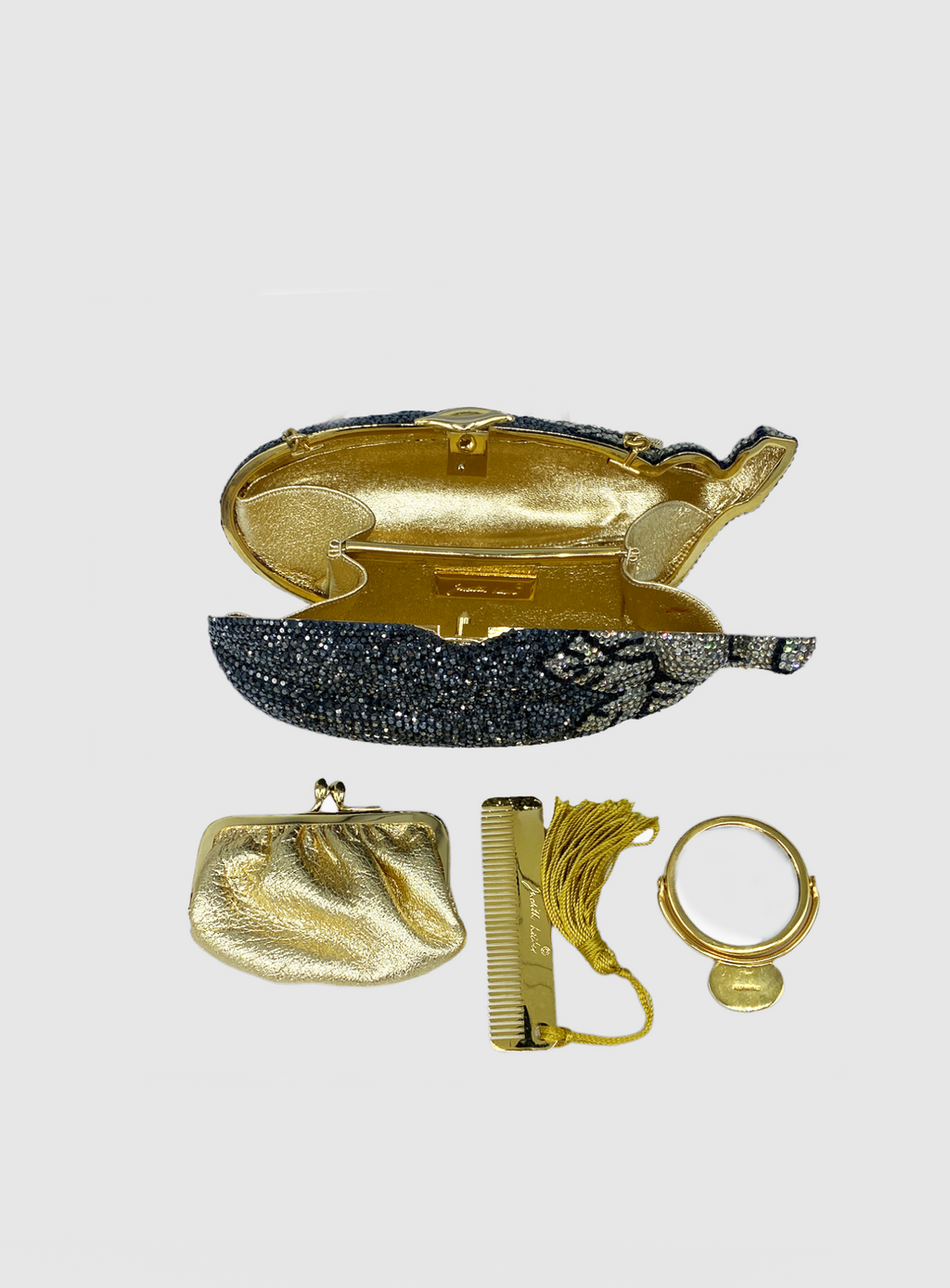 Judith Leiber Eggplant Crystal Evening Clutch