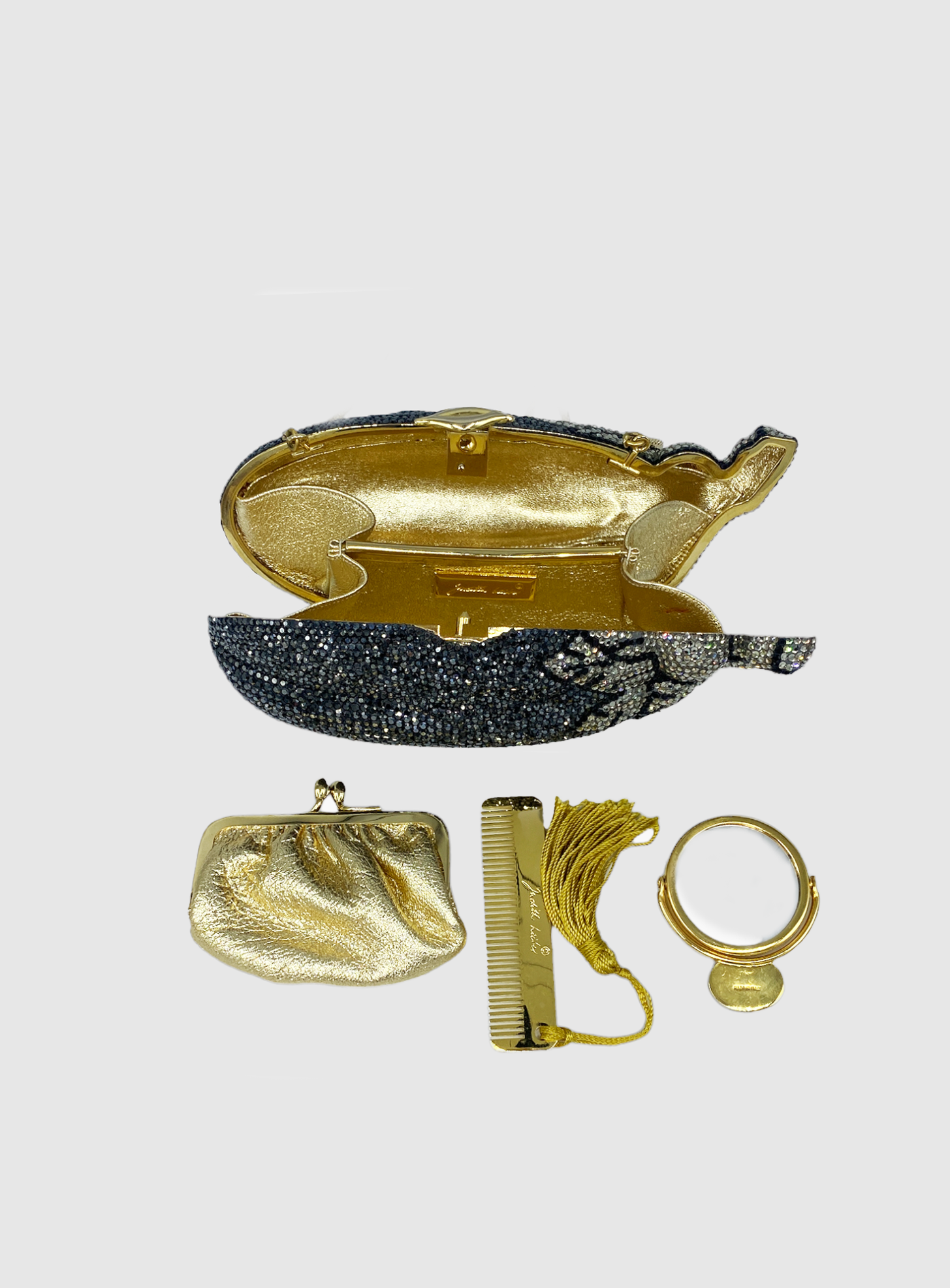 Judith Leiber Eggplant Crystal Evening Clutch