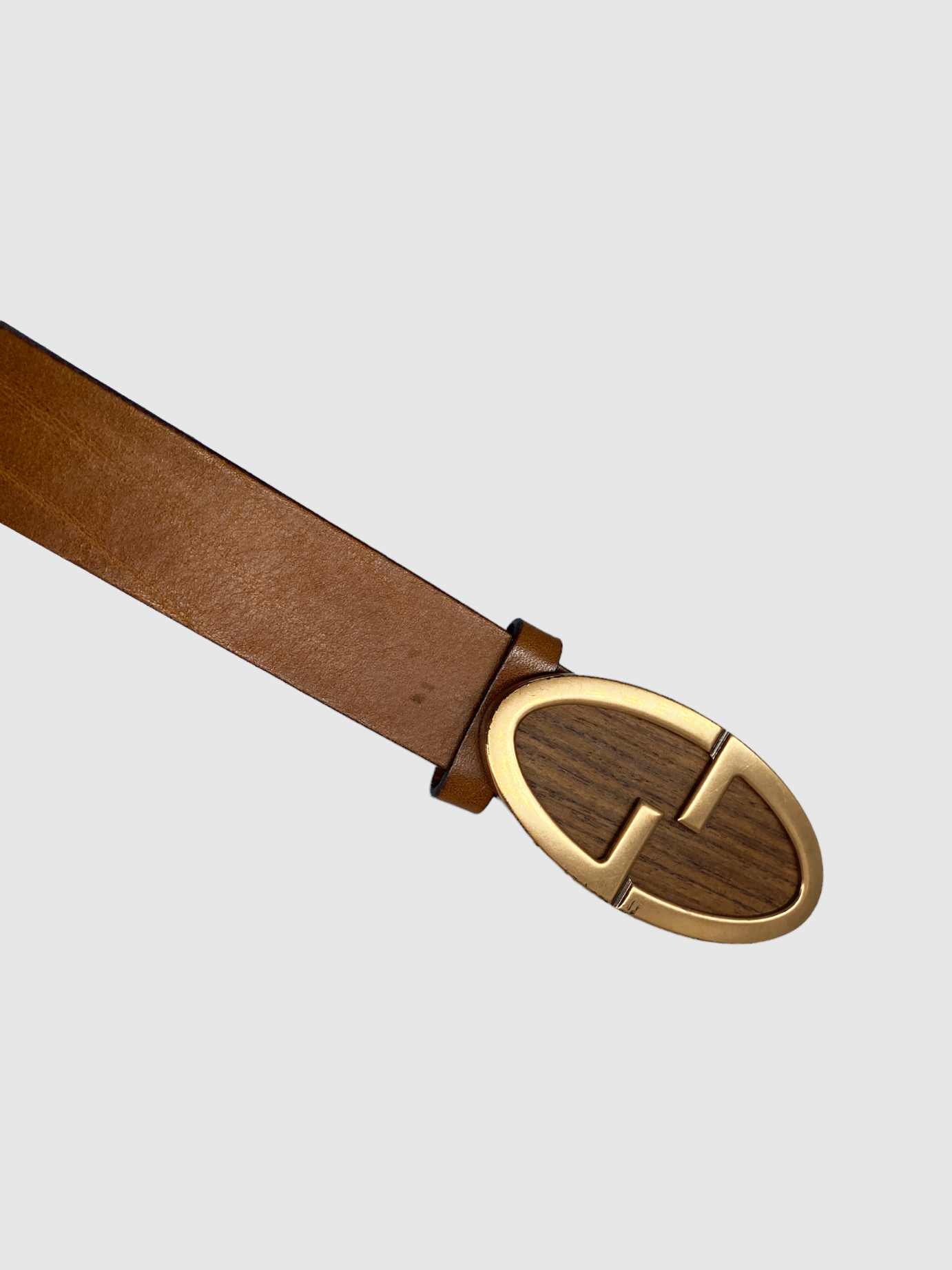 Wooden Buckle Leather Belt