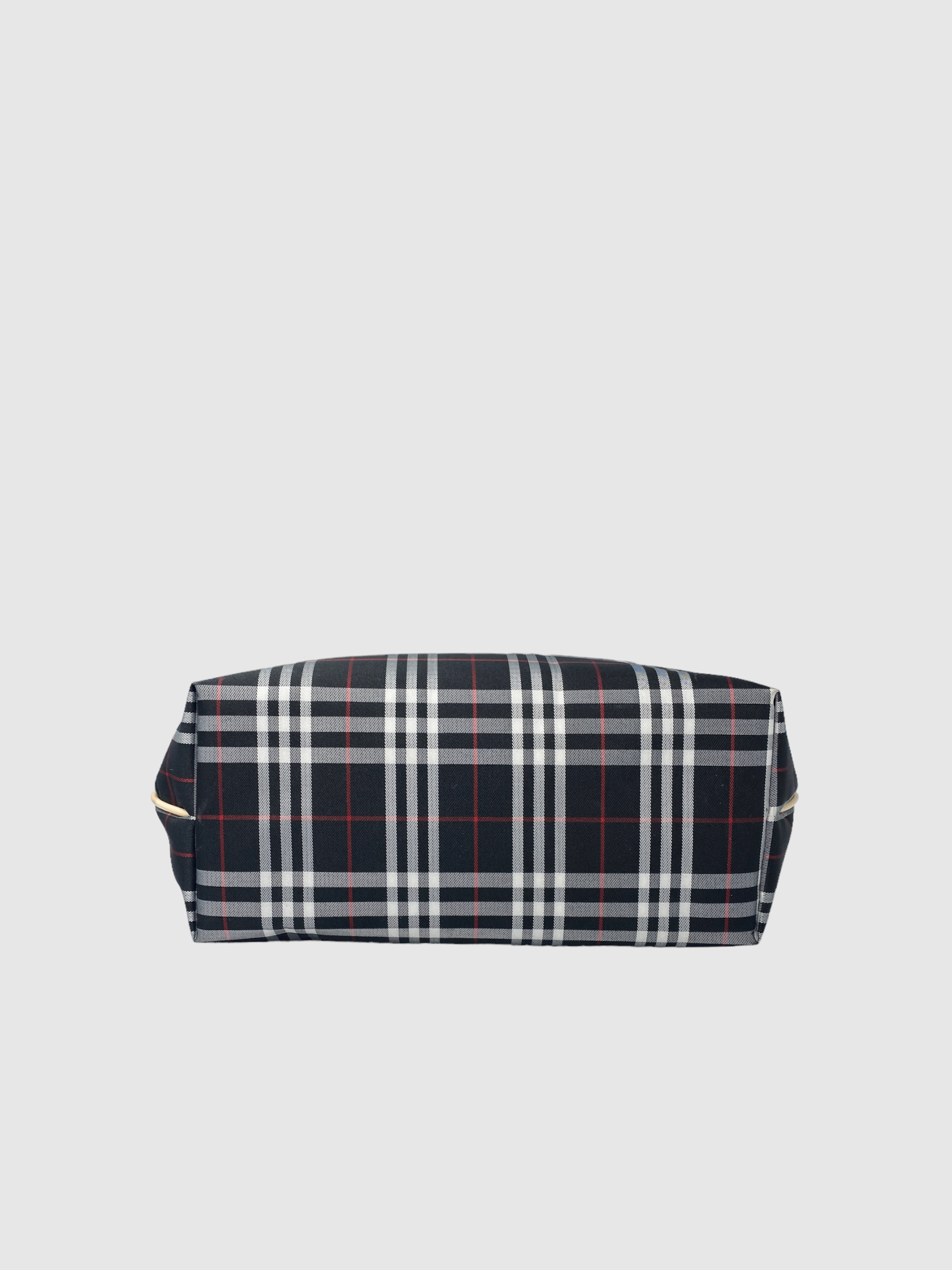 Burberry Black Plaid Vintage Tote Bag