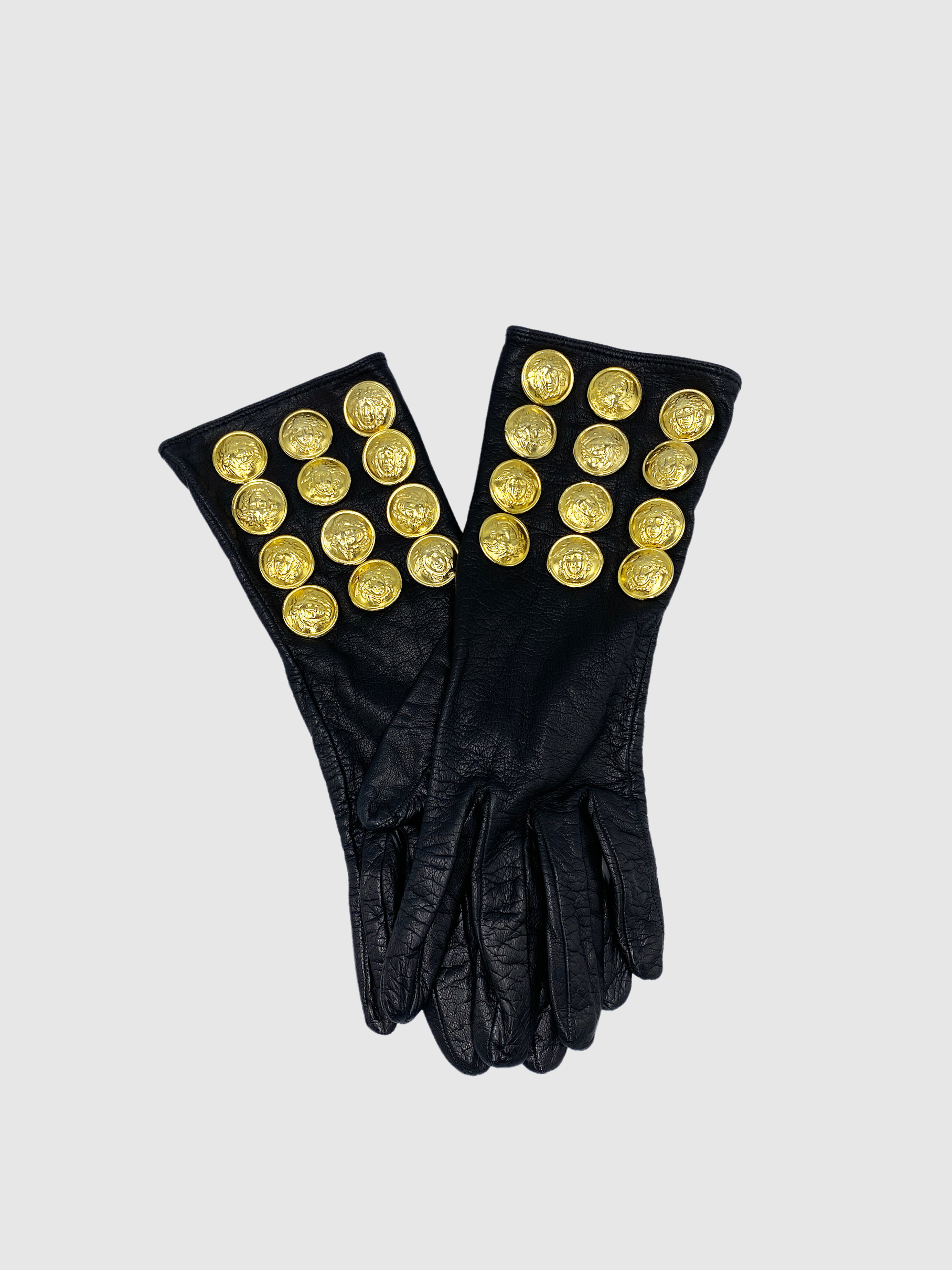 Gianni Versace Studded Leather Gloves