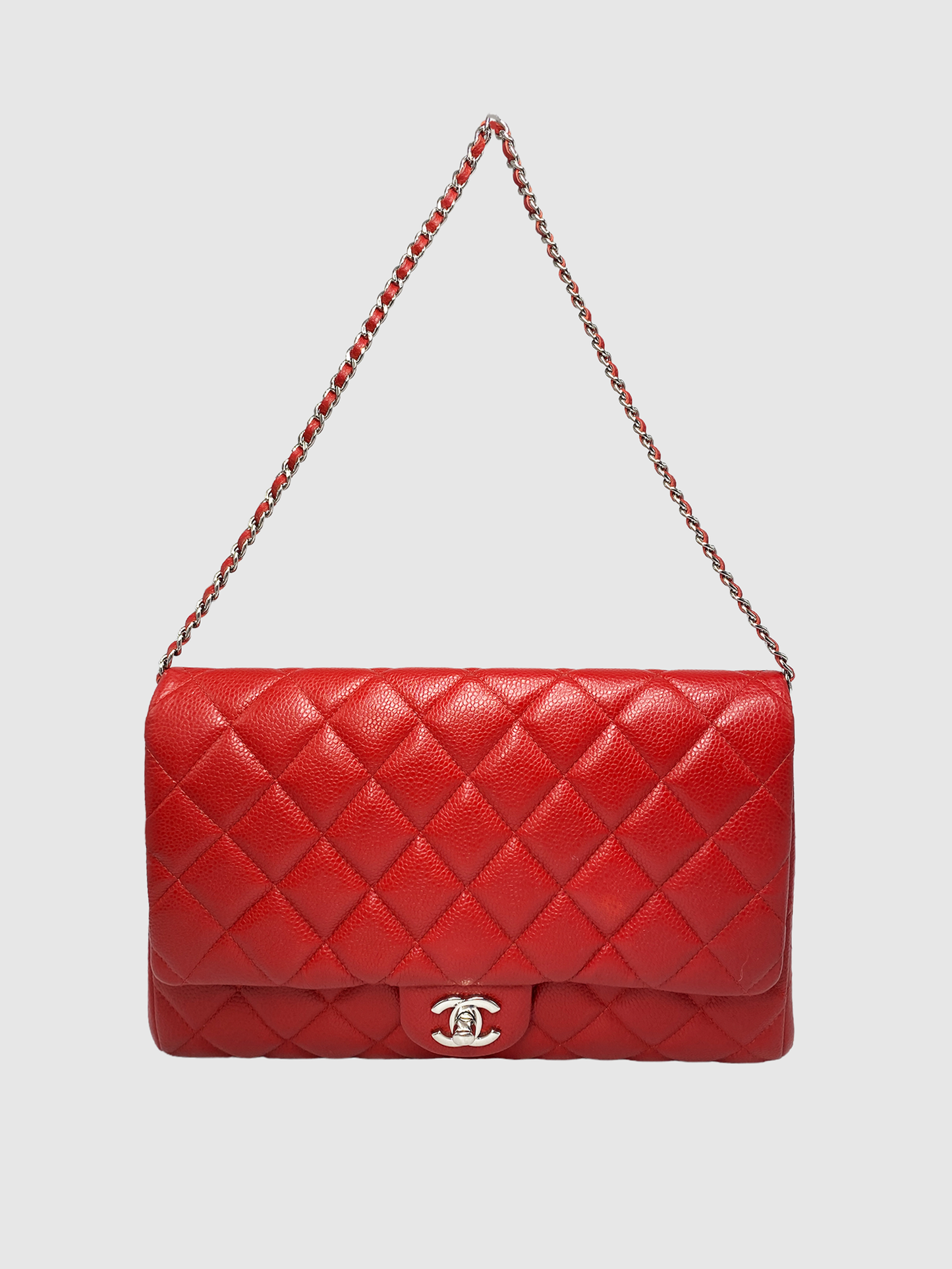 Chanel Red Caviar Maxi Flap Bag
