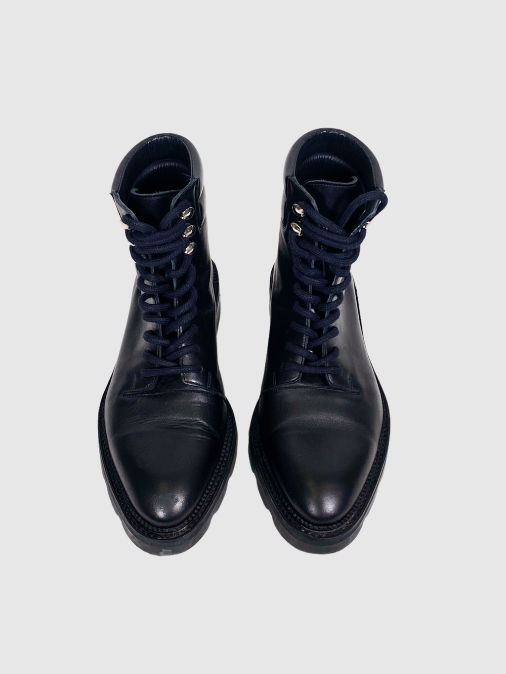 Alexander Wang Black Leather Combat Boots - Size 37.5