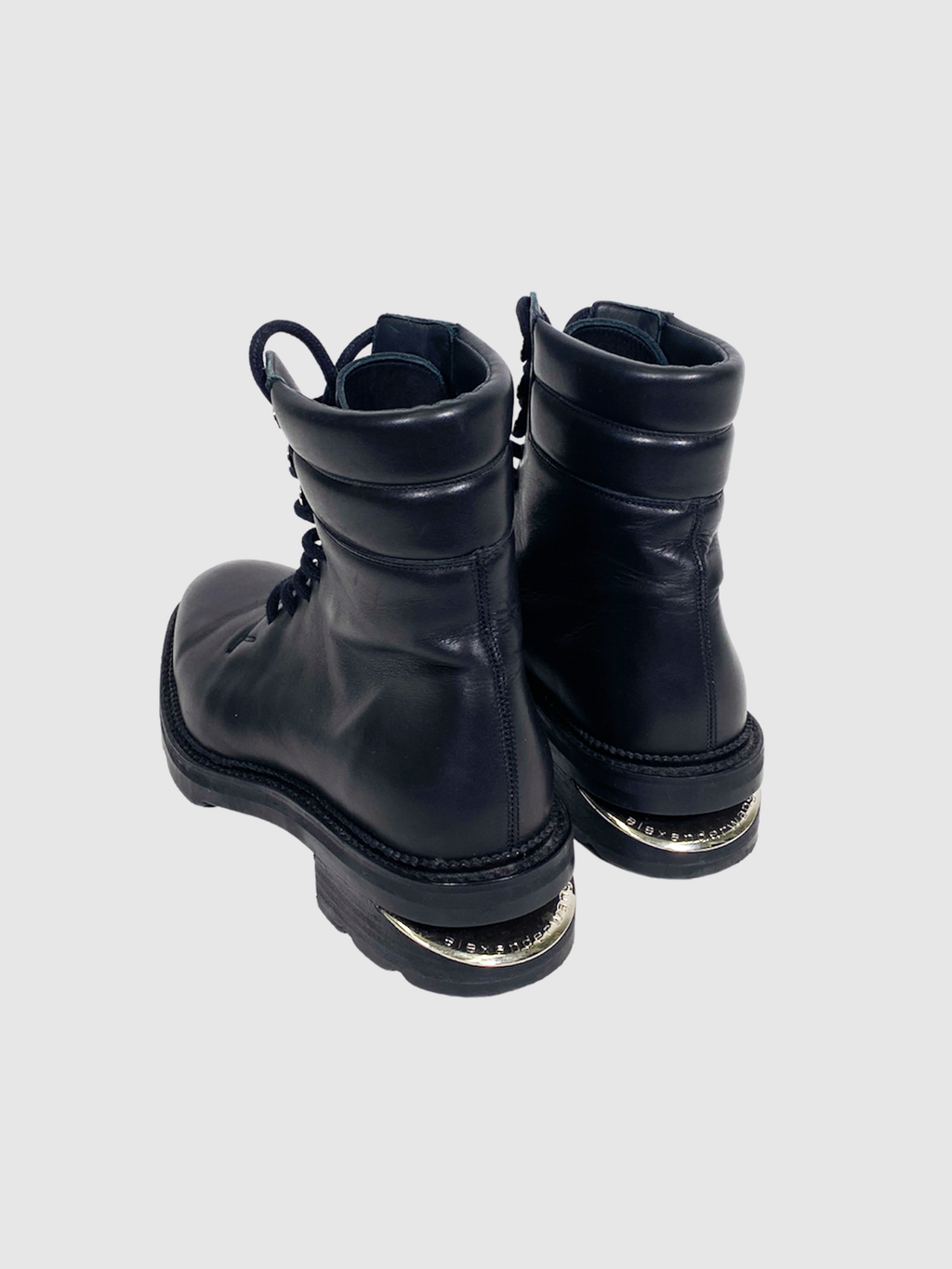 Alexander Wang Black Leather Combat Boots - Size 37.5
