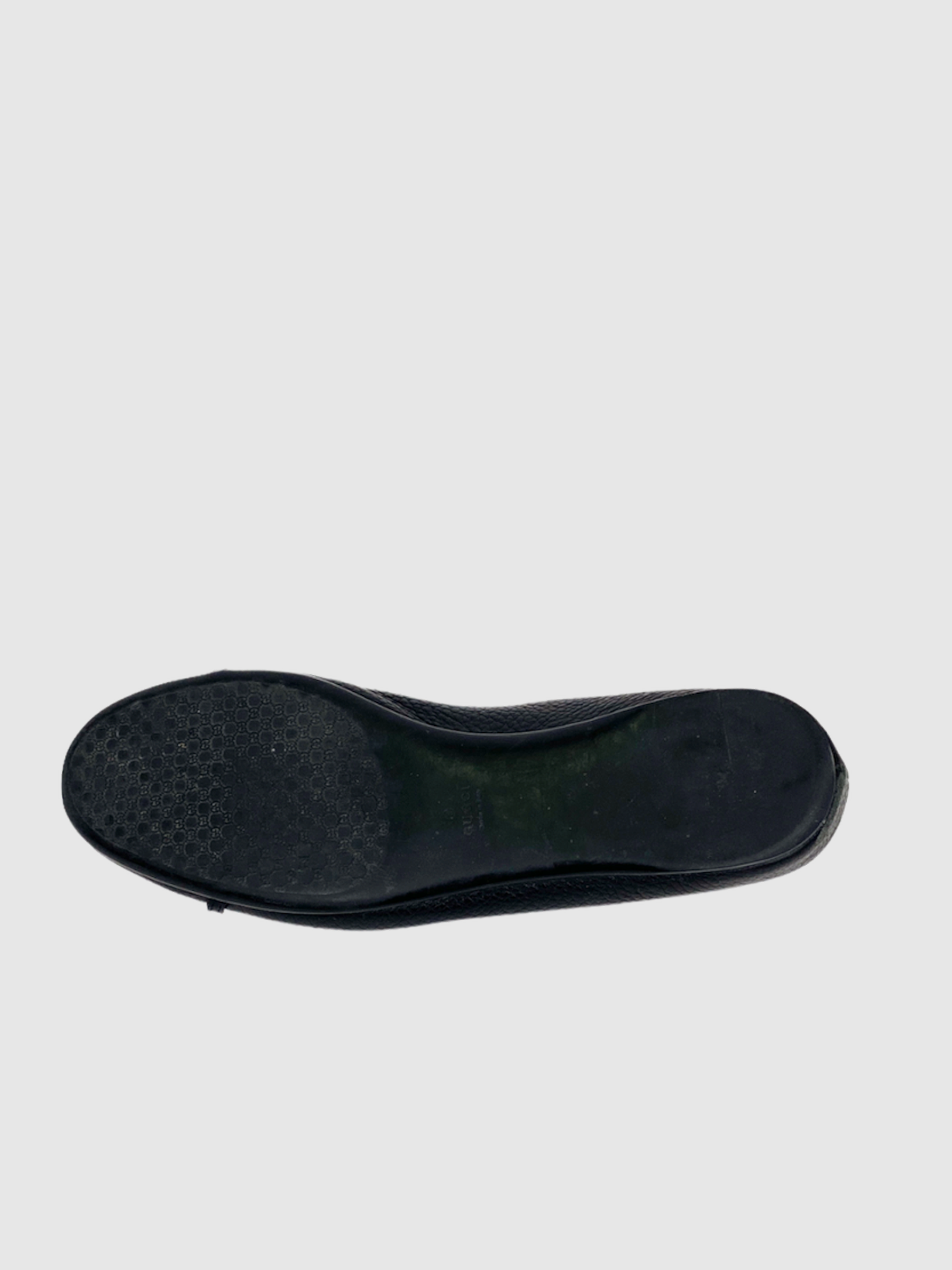 Pebbled Leather Ballerina Flats - Size 40.5