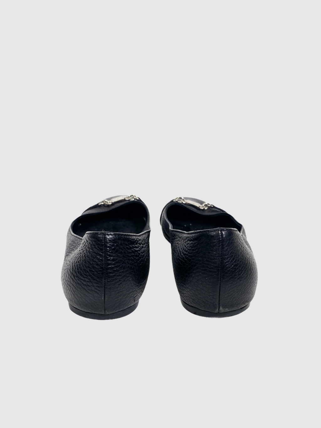 Pebbled Leather Ballerina Flats - Size 40.5