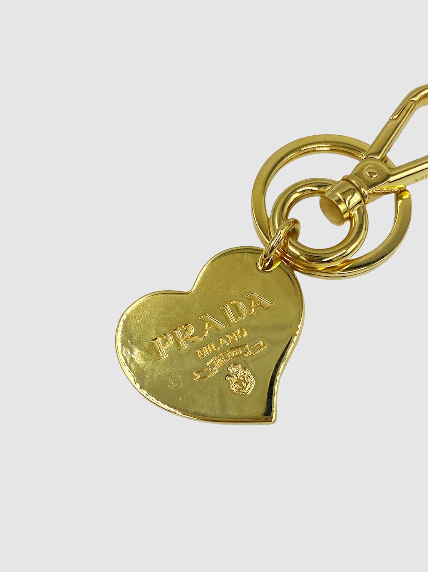 Prada Gold-Tone Heart Tag Key Chain