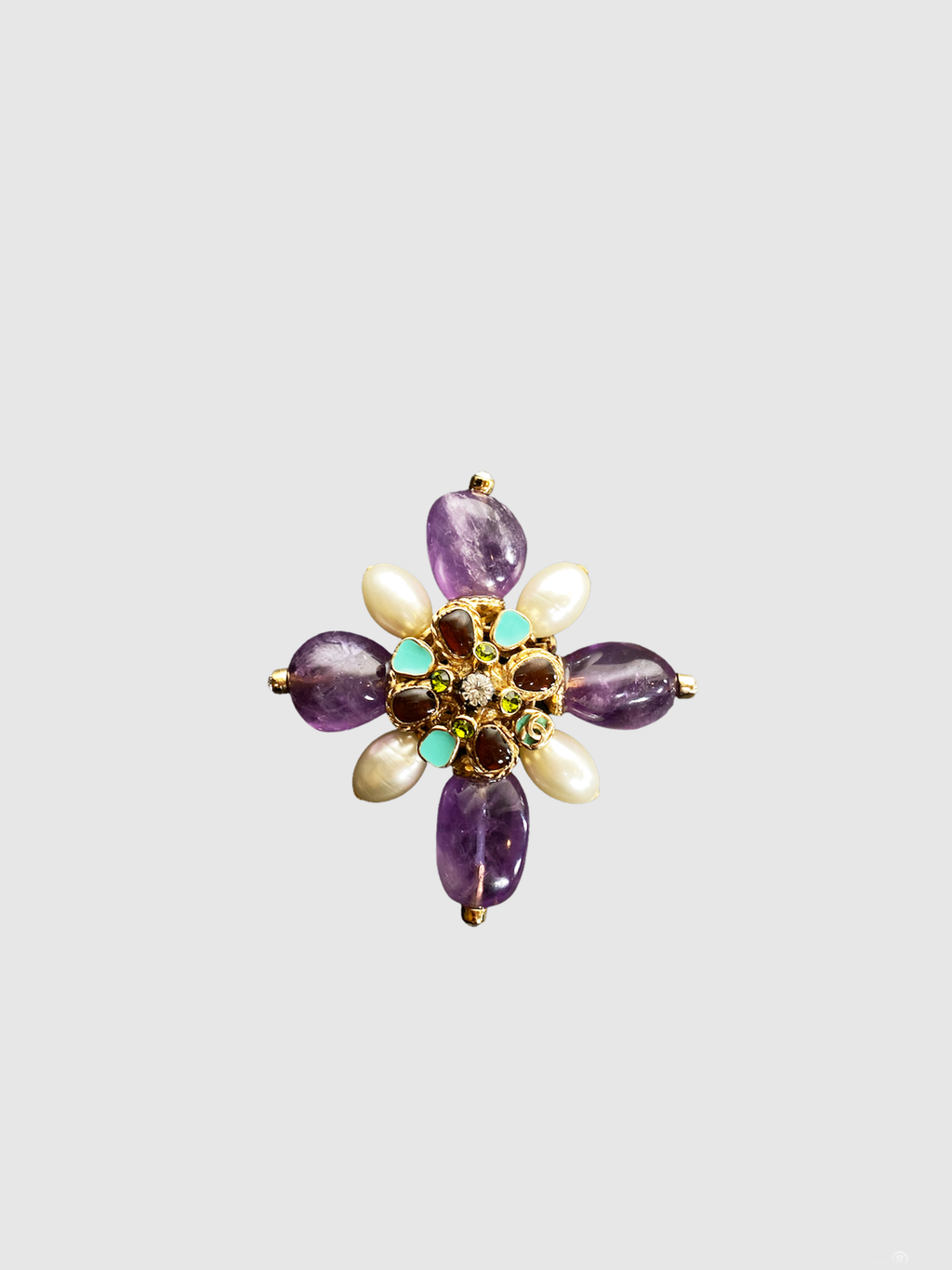2005 Spring Amethyst Pearl Brooch