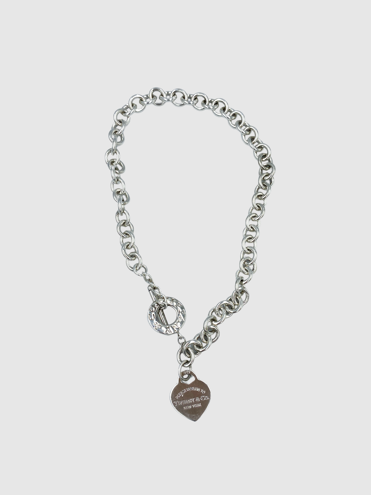 Tiffany & Co. Silver Heart Tag Toggle Necklace