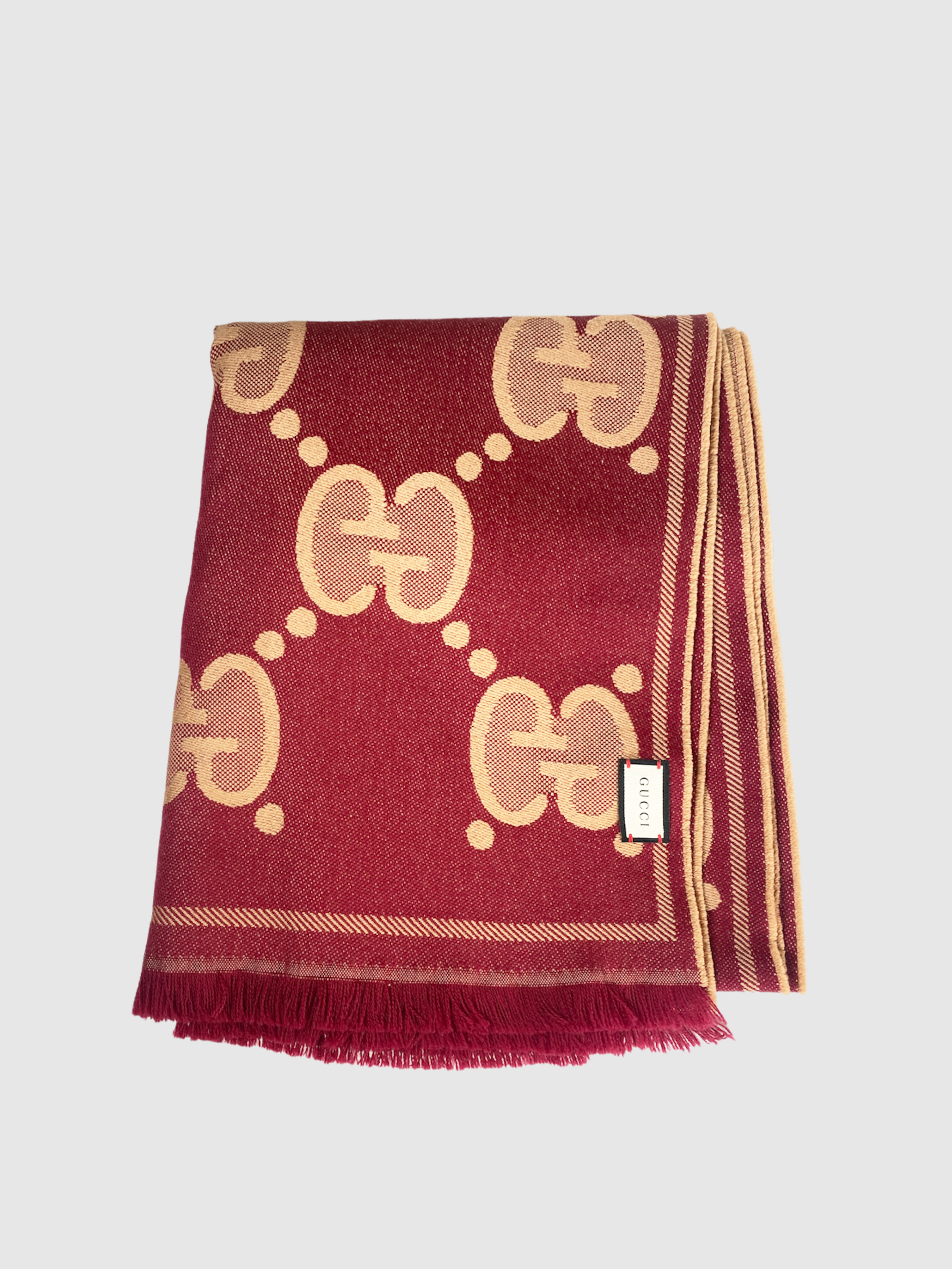 Large GG Monogram Wool Scarf