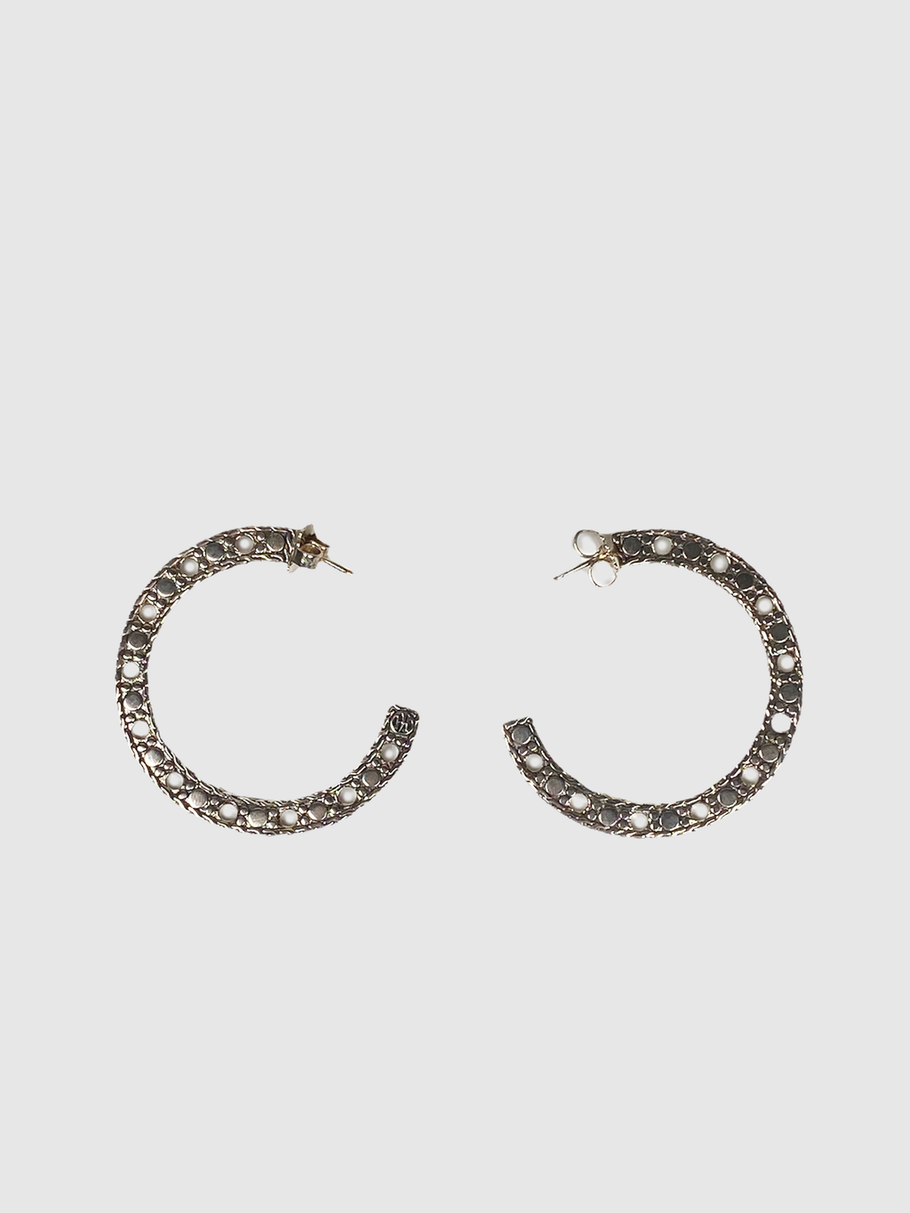 John Hardy Silver Dot Hoop Earrings