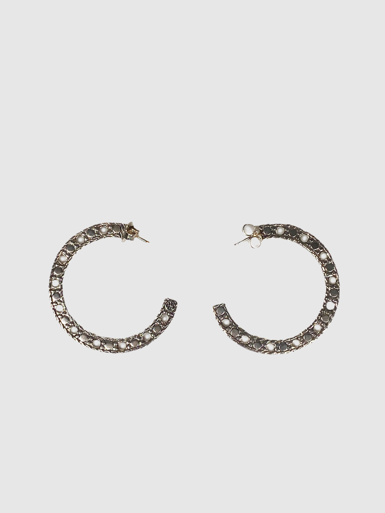 John Hardy Silver Dot Hoop Earrings