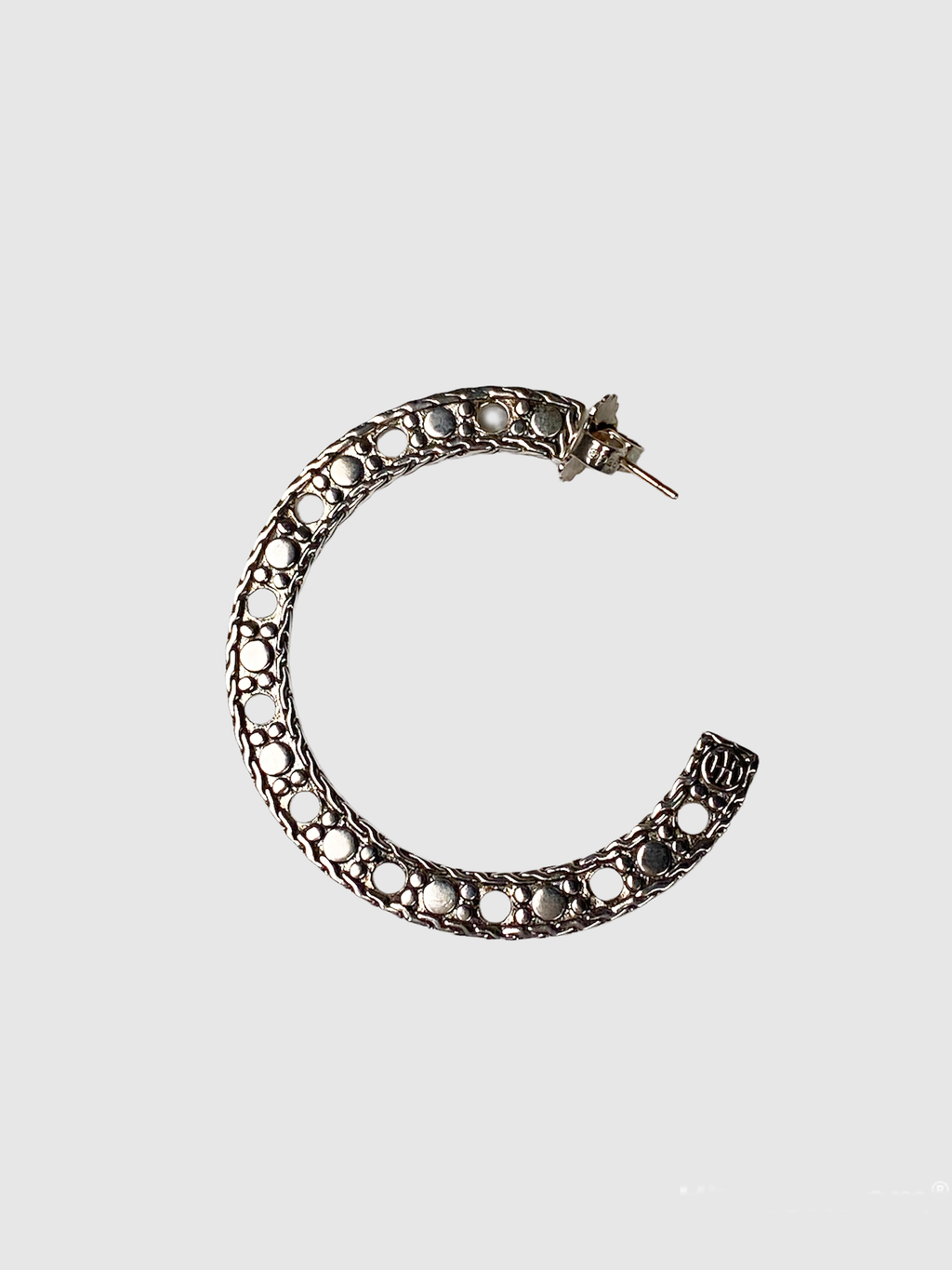 John Hardy Silver Dot Hoop Earrings