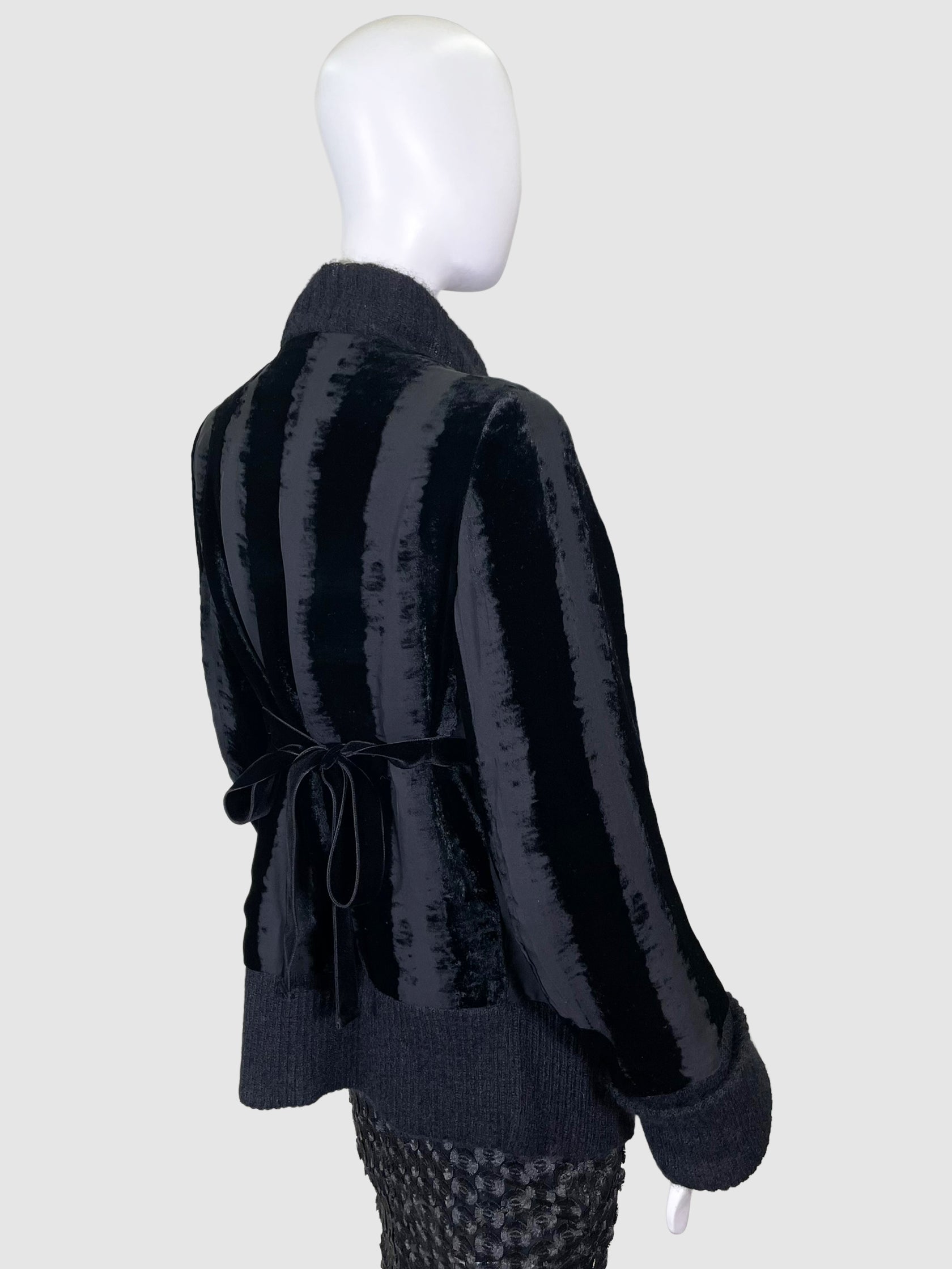Stripe Velvet Jacket - Size 40