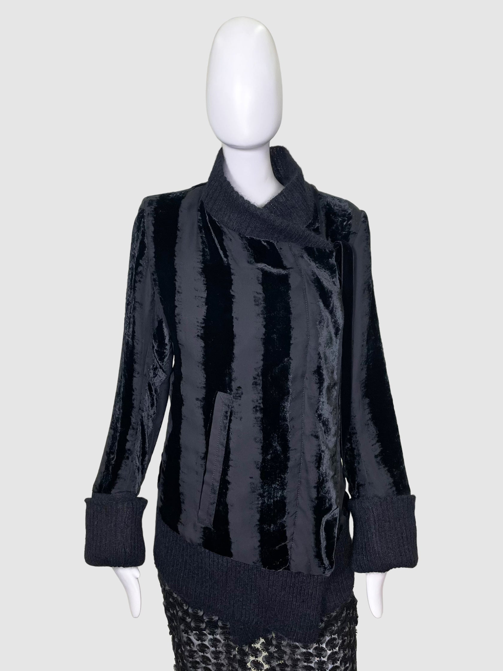 Stripe Velvet Jacket - Size 40